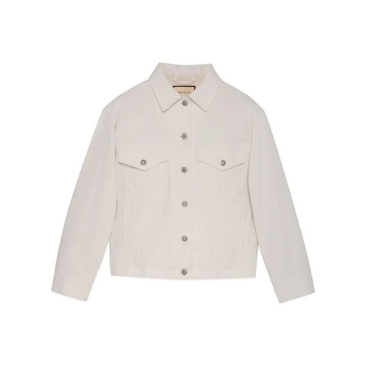 Gucci Gucci White GG Embroidered Denim Jacket-2507 Size M / US 6-8 / IT 42-44 - 7 Thumbnail