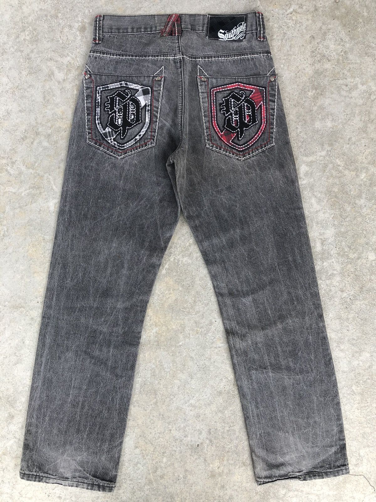 Southpole Vintage Southpole Baggy Jeans Embroidered Logo Distressed Size US 29 - 1 Thumbnail