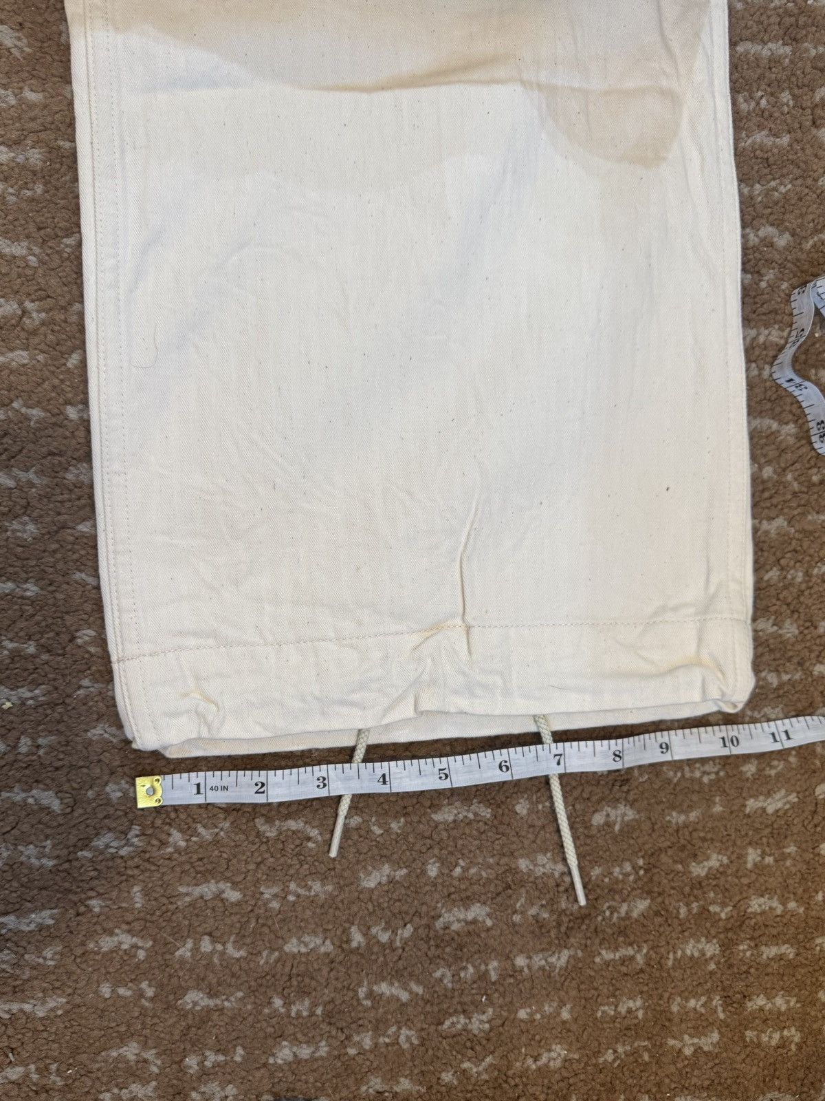 Needles Needles Herringbone String Fatigue Trousers in Off-White Size US 40 / EU 56 - 8 Thumbnail