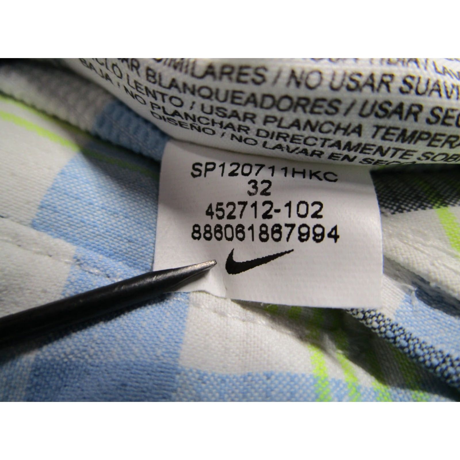 Nike Nike Golf Shorts Mens 32 Blue Dri-Fit Check 10" Chino Casual Travel Sports Golf Mens Size US 32 / EU 48 - 4 Thumbnail