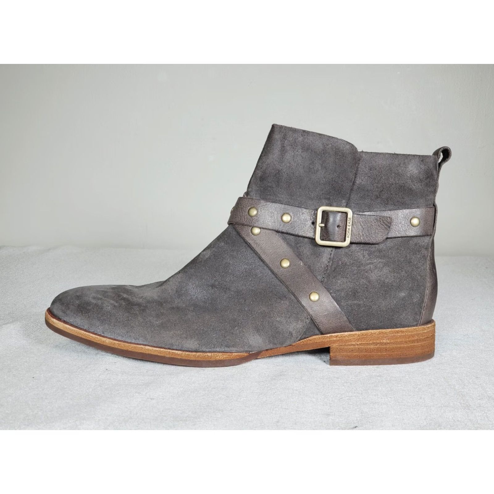 Vintage Kork Ease Kanai Boots K69038 Gray Suede Leather Side Zip Ankle Womens US 9.5 M Size US 10 / IT 40 - 5 Thumbnail