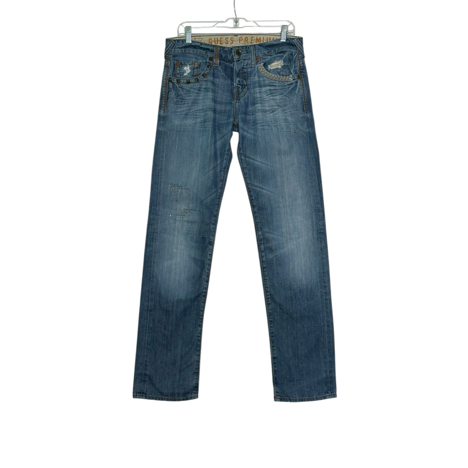 Guess GUESS Rebel Regular Studded Distressed Jeans size 30 Size US 30 / EU 46 - 13 Thumbnail