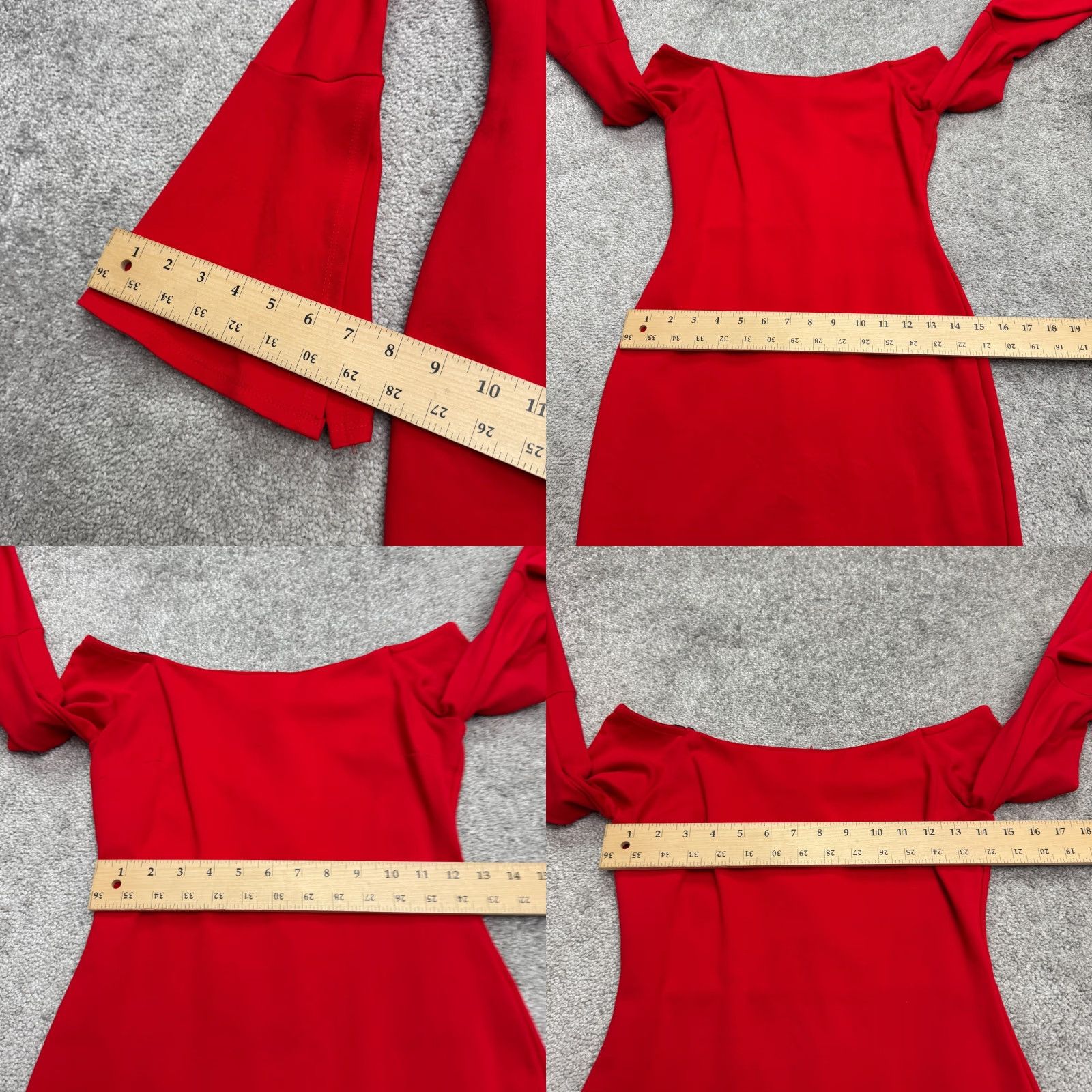 Lulus Lulus Off Shoulder Bell Long Sleeve Bodycon Mini Dress Womens Small Red Stretch Size S / US 4 / IT 40 - 9 Thumbnail