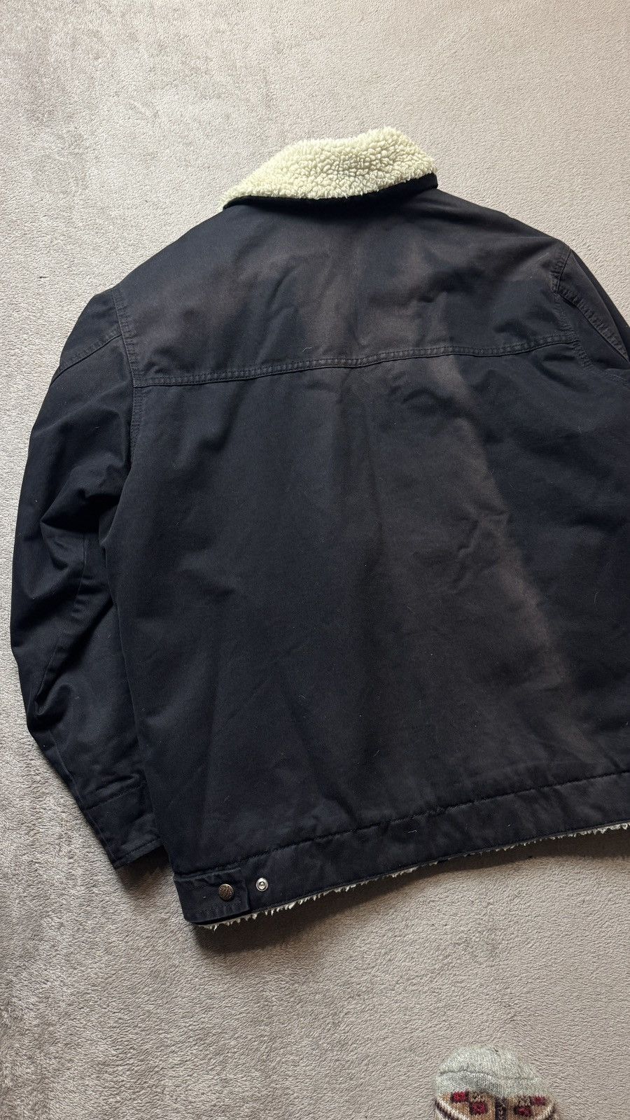 Japanese Brand Vintage Faux Sheepskin Faded Work Jacket carhartt stussy Size US M / EU 48-50 / 2 - 7 Thumbnail