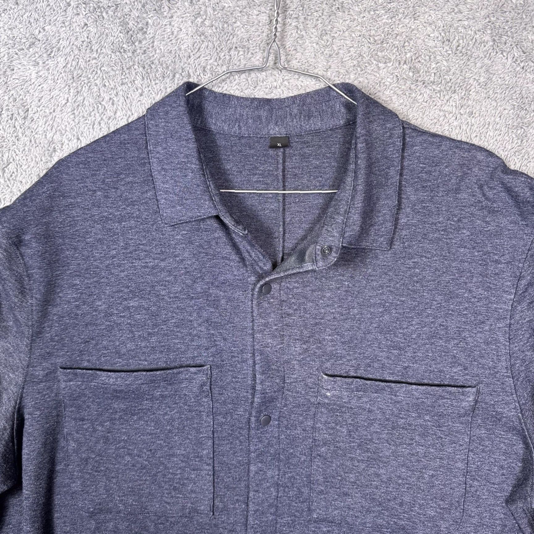 Lululemon Lululemon Shirt Mens XL Soft Knit Overshirt Snap Shacket LM3CZMS Heather Blue Size US XL / EU 56 / 4 - 4 Thumbnail