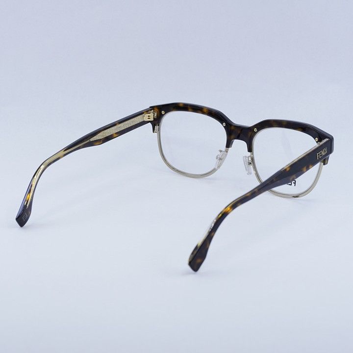 Fendi Fendi FE50068U 052 Eyeglasses Havana / Gold 52mm Browline Size ONE SIZE - 7 Thumbnail