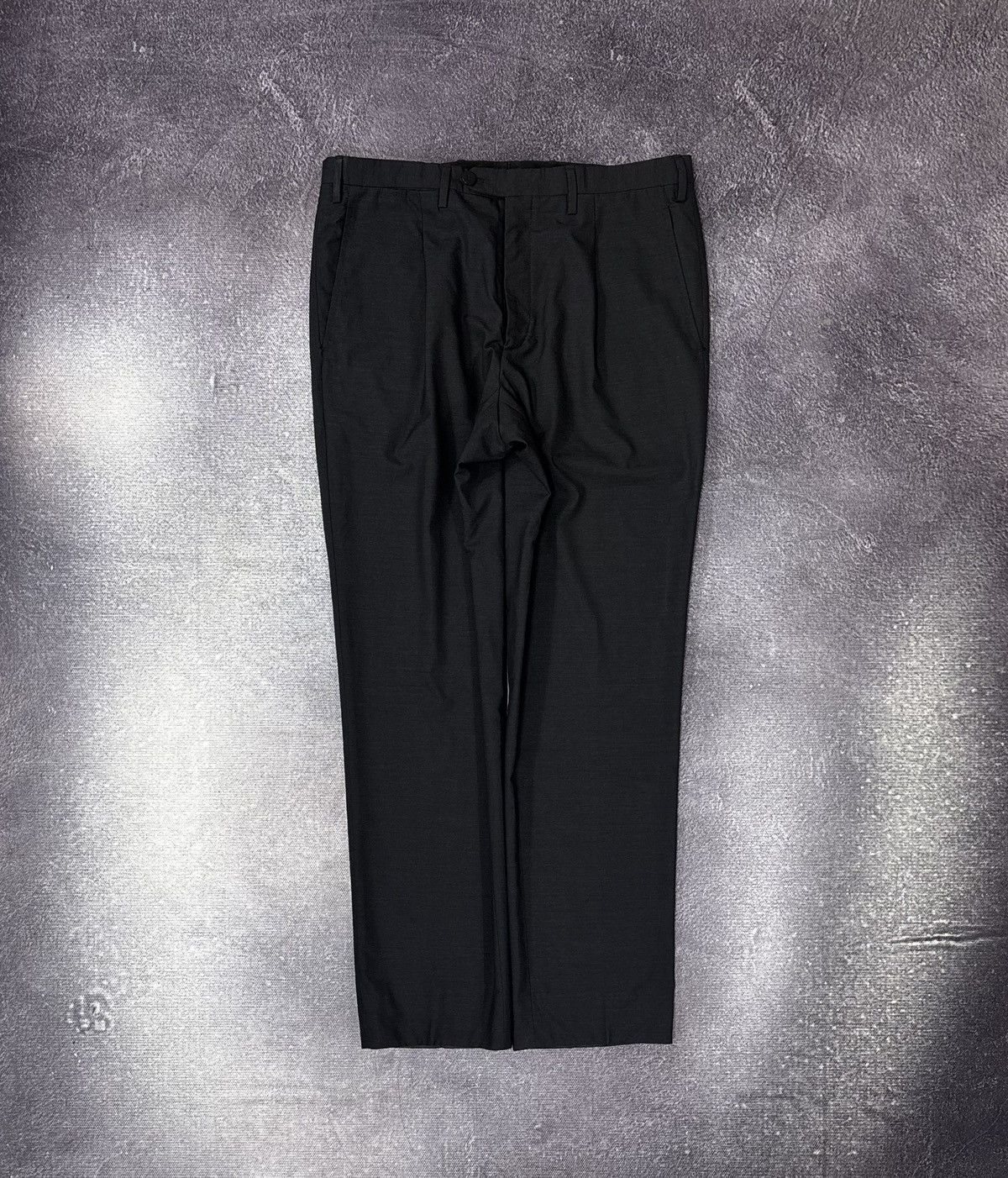 Kiton Kiton Napoli Vintage Dark Gray Flat Front Wool Dress Pants Size US 38 / EU 54 - 1 Thumbnail