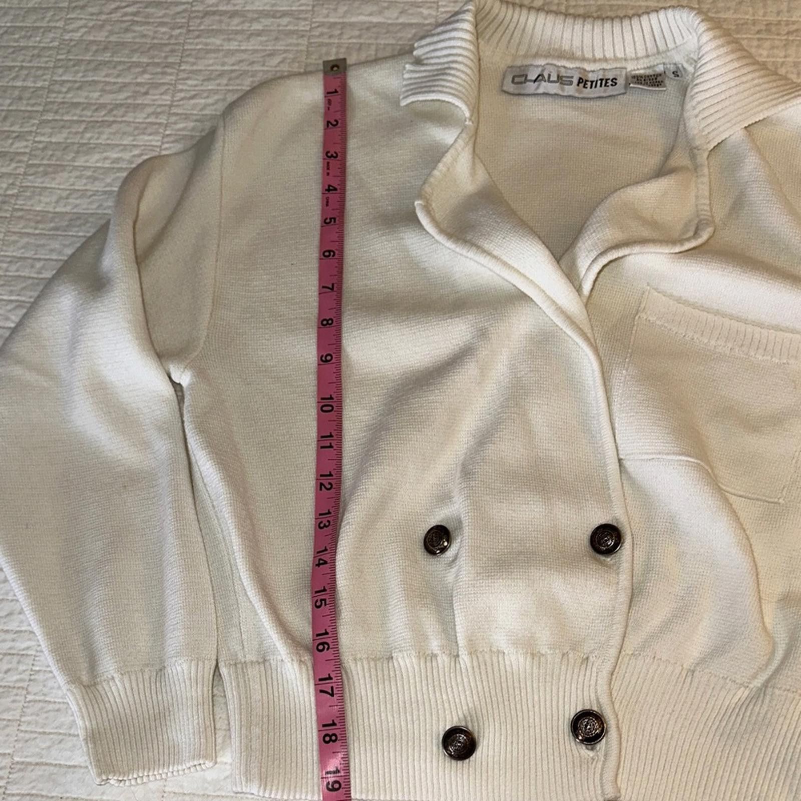 Chaps Ralph Lauren Vintage Knit Chaus Small Double-Breasted Cardigan EUC Sailor Size S / US 4 / IT 40 - 5 Thumbnail