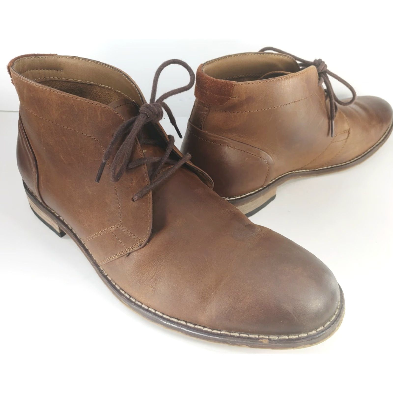 Vintage Aston Grey Boots Mens 10.5M Brown Leather Chukka Desert Boots Size US 11 / EU 44 - 2 Thumbnail