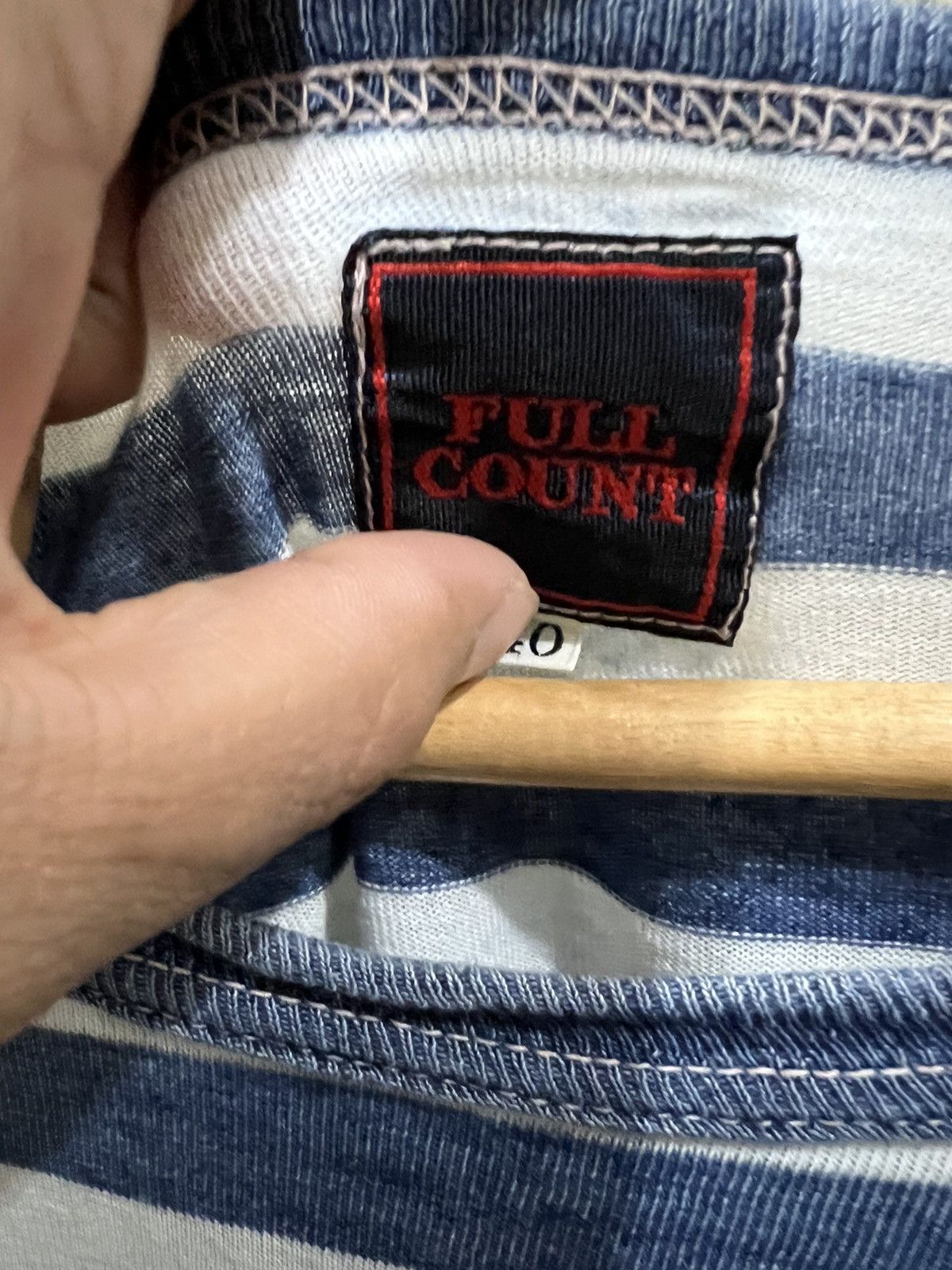 Full Count & Co. Full Count Striped Single Pocket Tshirt Size US L / EU 52-54 / 3 - 4 Thumbnail
