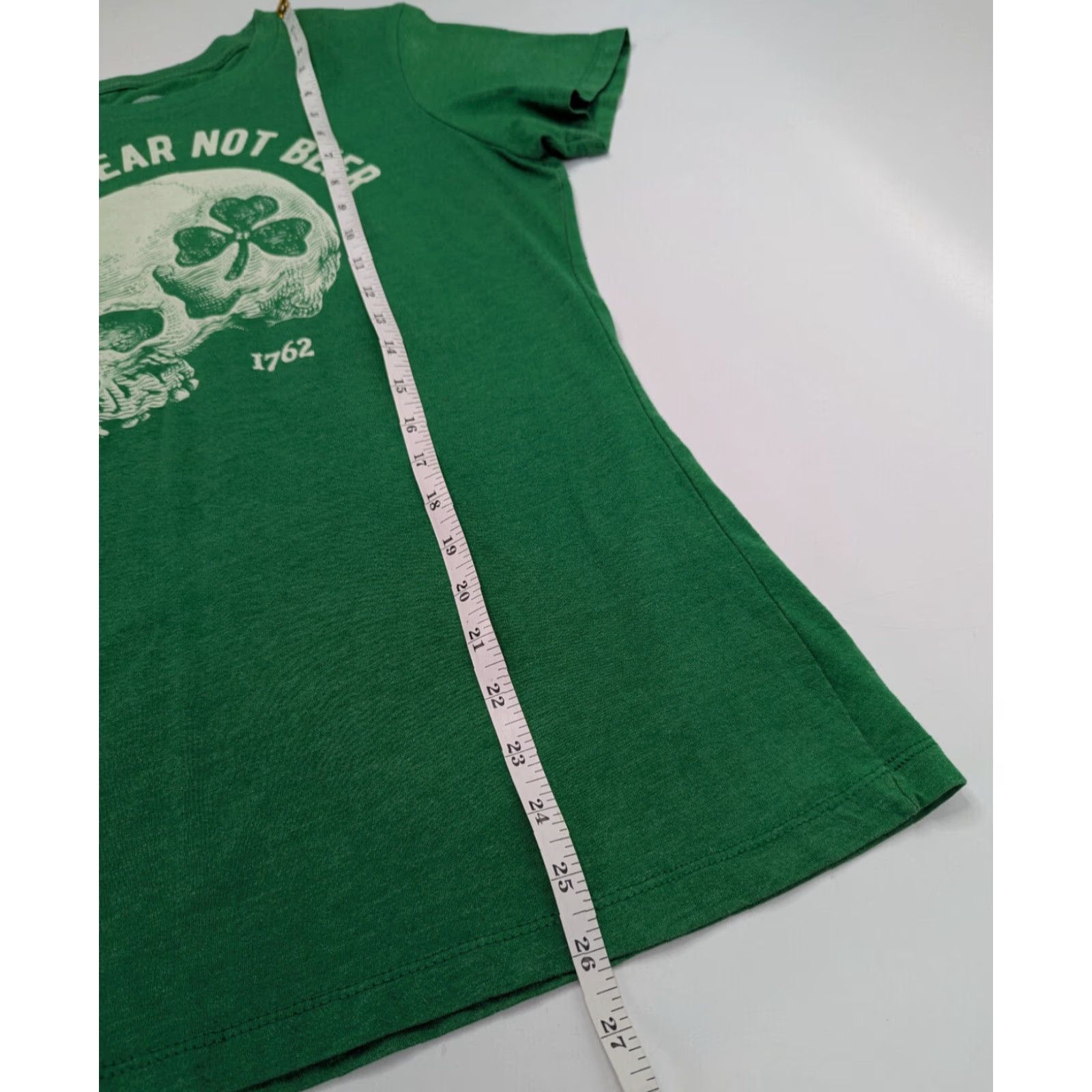 Vintage Wash With Souls Women’s Large Tee Shirt Green Skull Logo Crew Neck T-Shirt Basic Size L / US 10 / IT 46 - 4 Thumbnail
