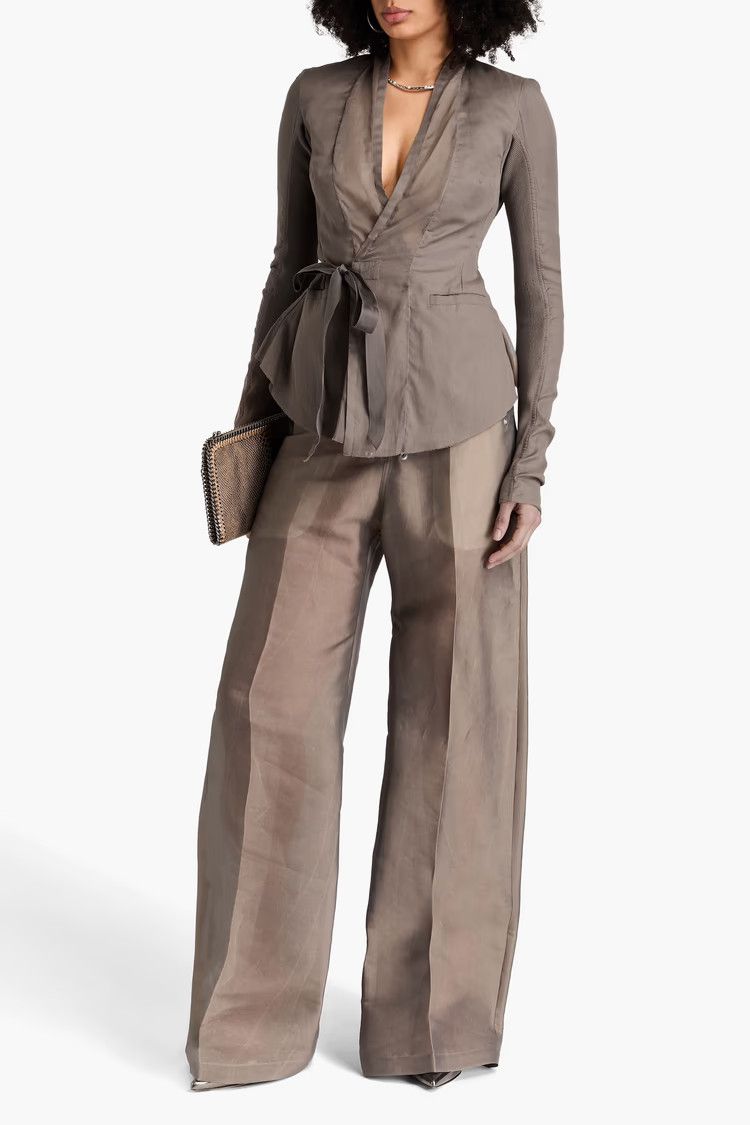 Rick Owens o1y0126 Belted Jacket in Taupe Size S / US 4 / IT 40 - 2 Thumbnail