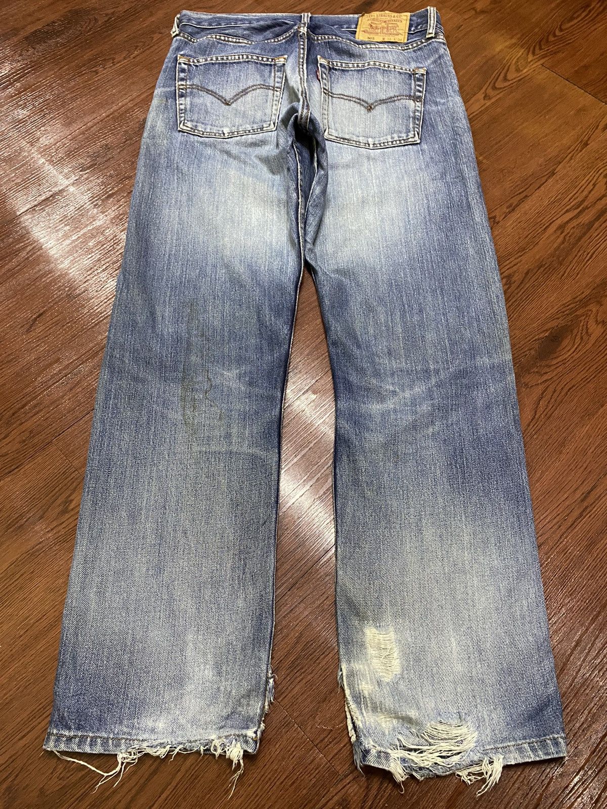 Levi's Vintage Clothing Vintage Levis505 90s Blue Wash Distressed Jeans Size US 34 / EU 50 - 2 Thumbnail