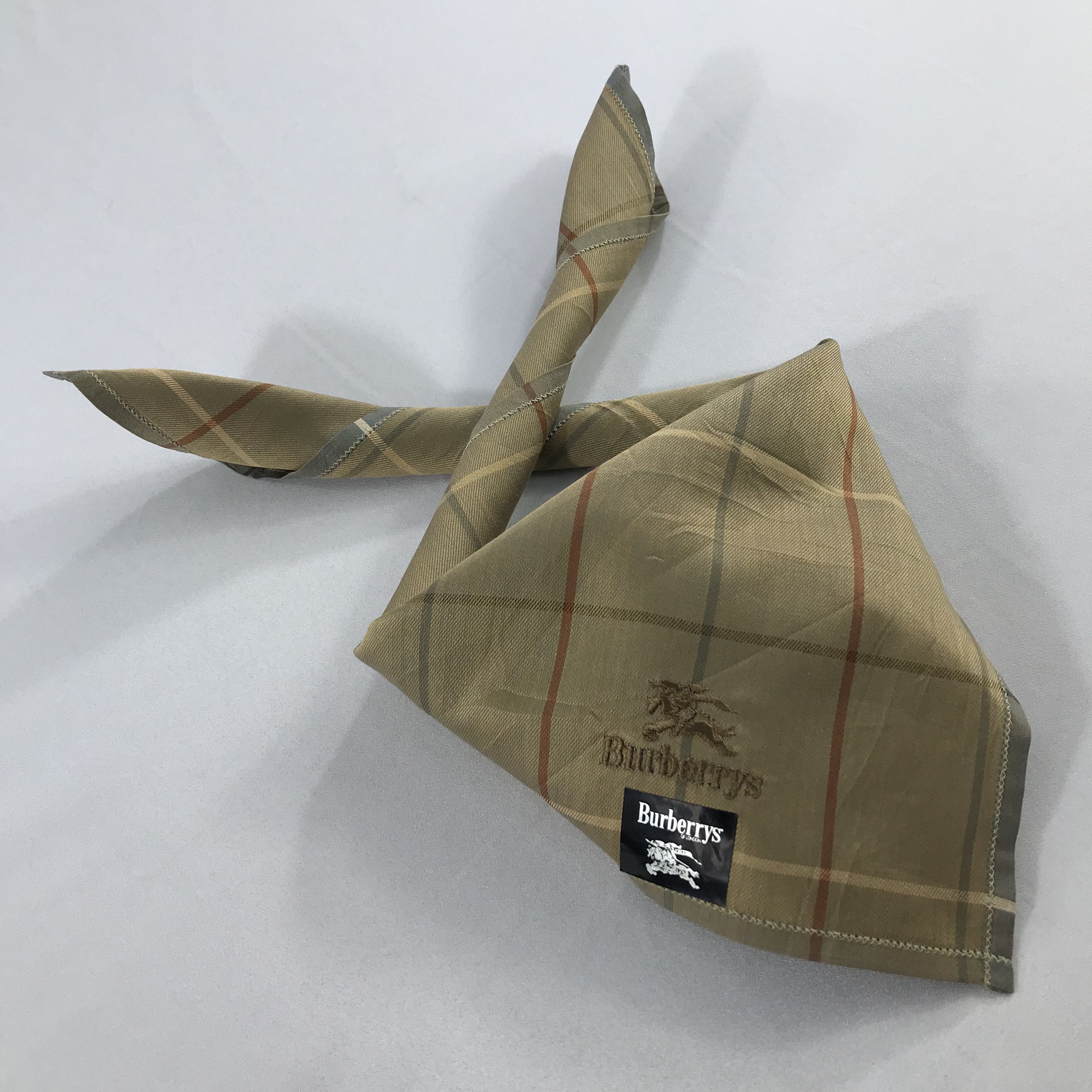 Burberry × Vintage Burberry Bandana / Handkerchief / Neckerchief - S2283 Size ONE SIZE - 4 Thumbnail
