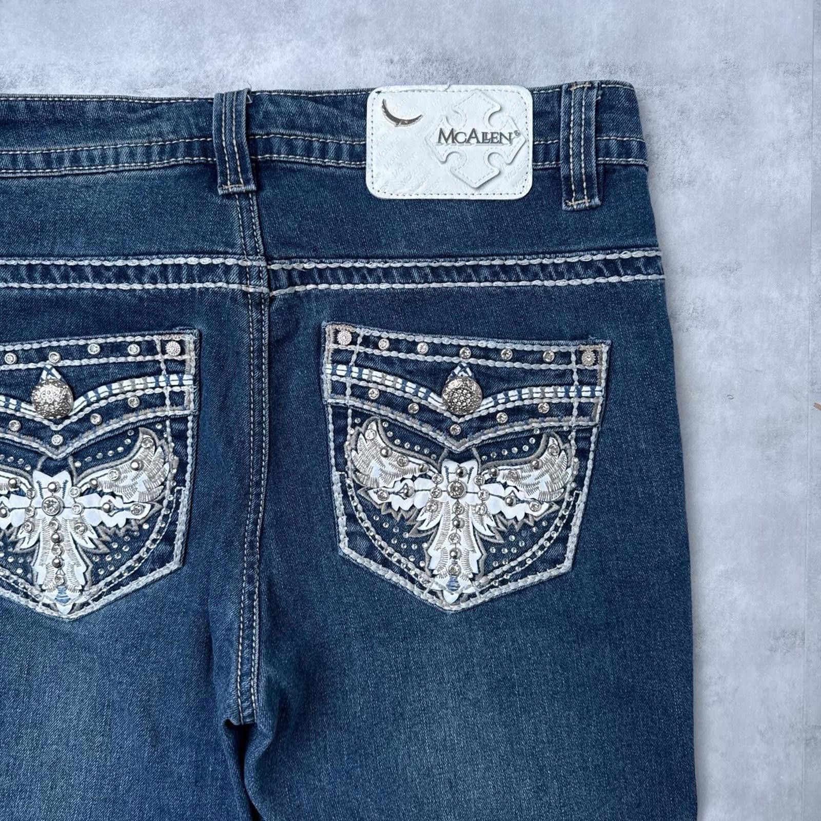 Other Y2K McAllen Blue Bootcut Flared Denim 00s Jeans Size 28" / US 6 / IT 42 - 7 Thumbnail