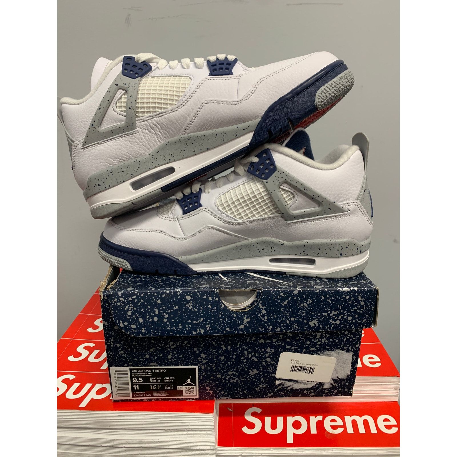 Nike Nike Air Jordan 4 Retro Midnight Navy Size 9.5 NEW SHIPS NOW Size US 9.5 / EU 42-43 - 5 Thumbnail