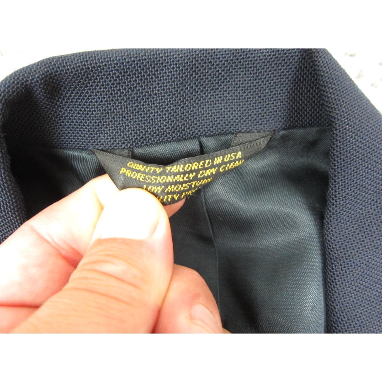 Vintage VINTAGE Palm Beach Blazer Mens 42L Blue Sport Coat Suit Hopsack Gold Jacket - 80s 90s Notch Lapel Two-Button Single-Breasted Dry Clean Only Size 42R - 5 Thumbnail