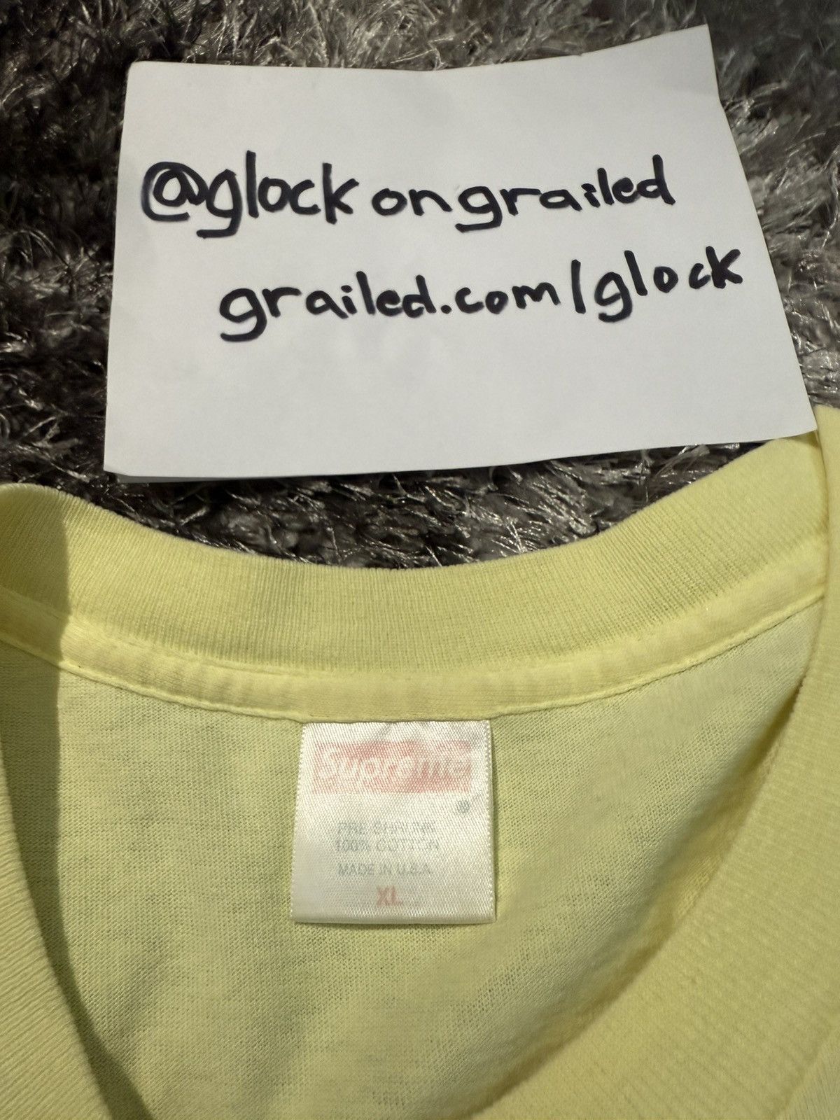 Louis Vuitton × Supreme Supreme LV Monogram Box Logo Yellow Cease And Desist Tee Size US XL / EU 56 / 4 - 9 Thumbnail
