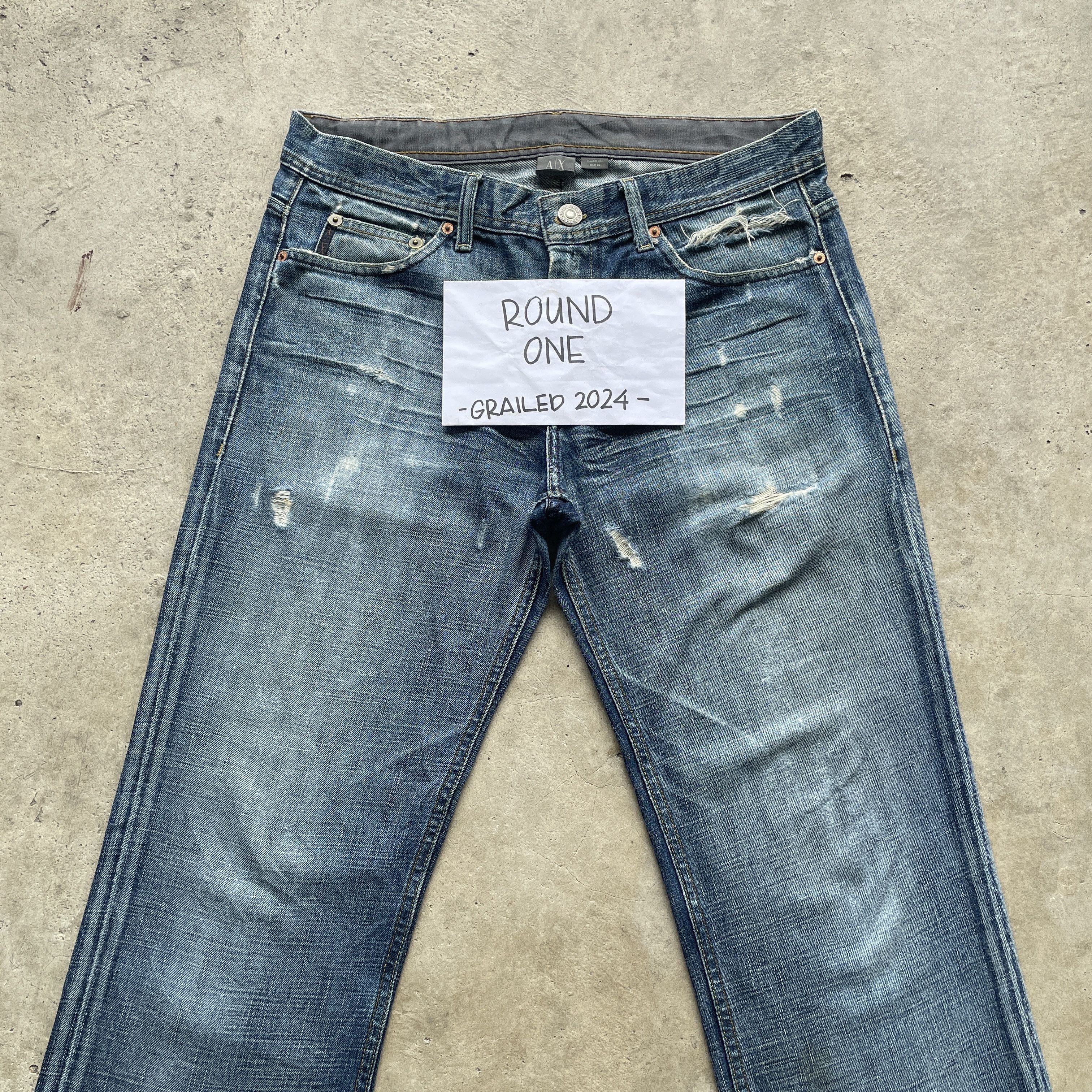 Armani Exchange VINTAGE ARMANI EXCHANGE DISTRESSED JEANS USA FADED PANTS W35 Size US 35 - 4 Thumbnail
