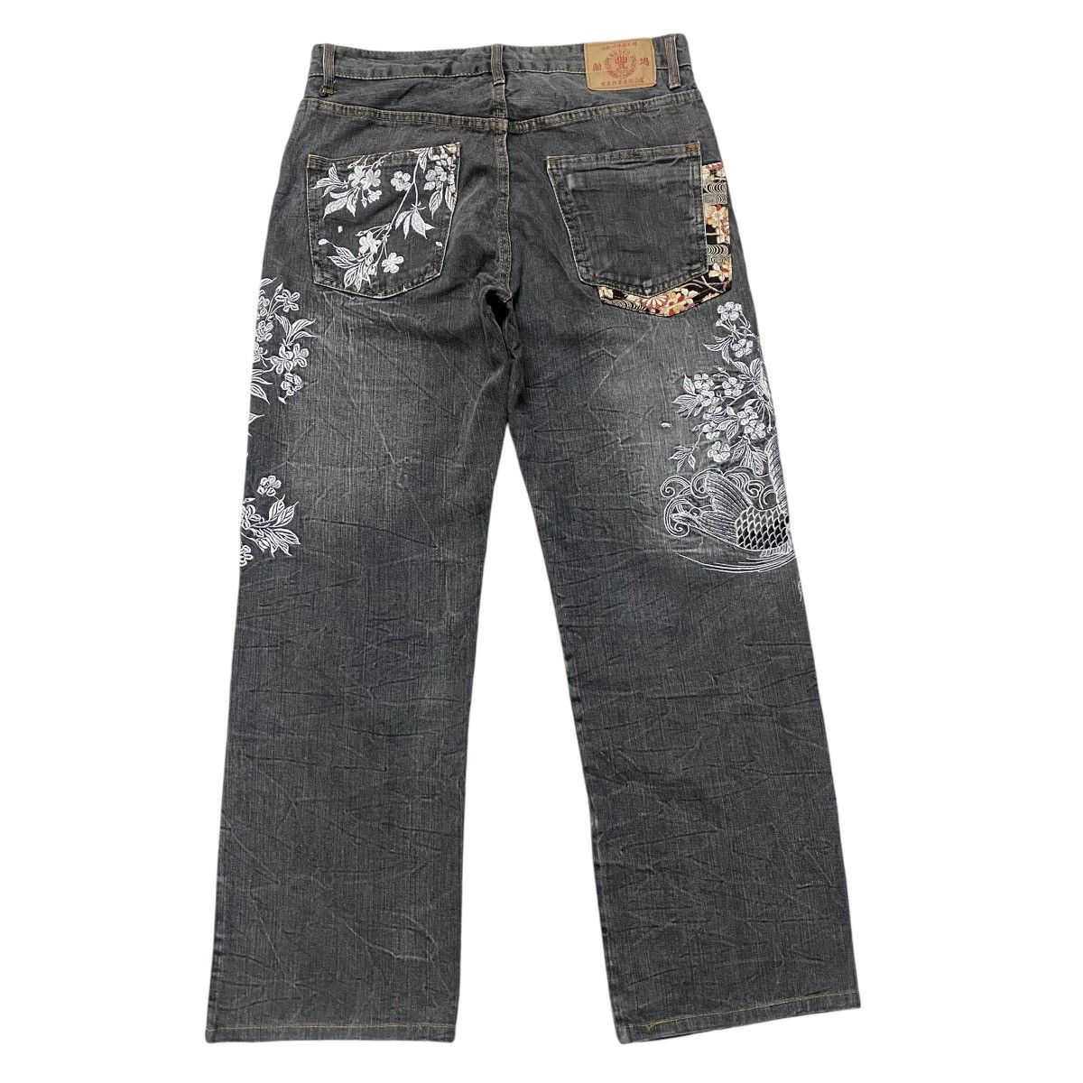Japanese Brand Vintage BUDEN Denim Fishkoi Embroidery Jeans Size US 34 / EU 50 - 2 Thumbnail