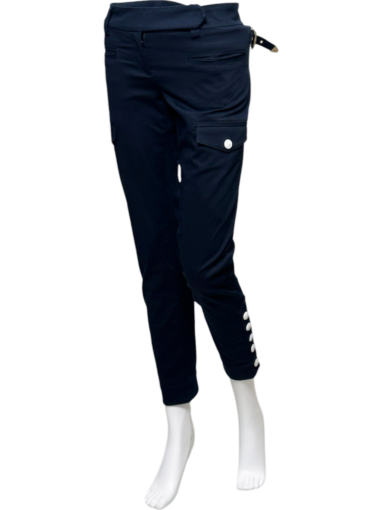 Roberto Cavalli S/S 2013 Just Cavalli Belted Button Pants Size 25" / US 0 / IT 36 - 4 Thumbnail