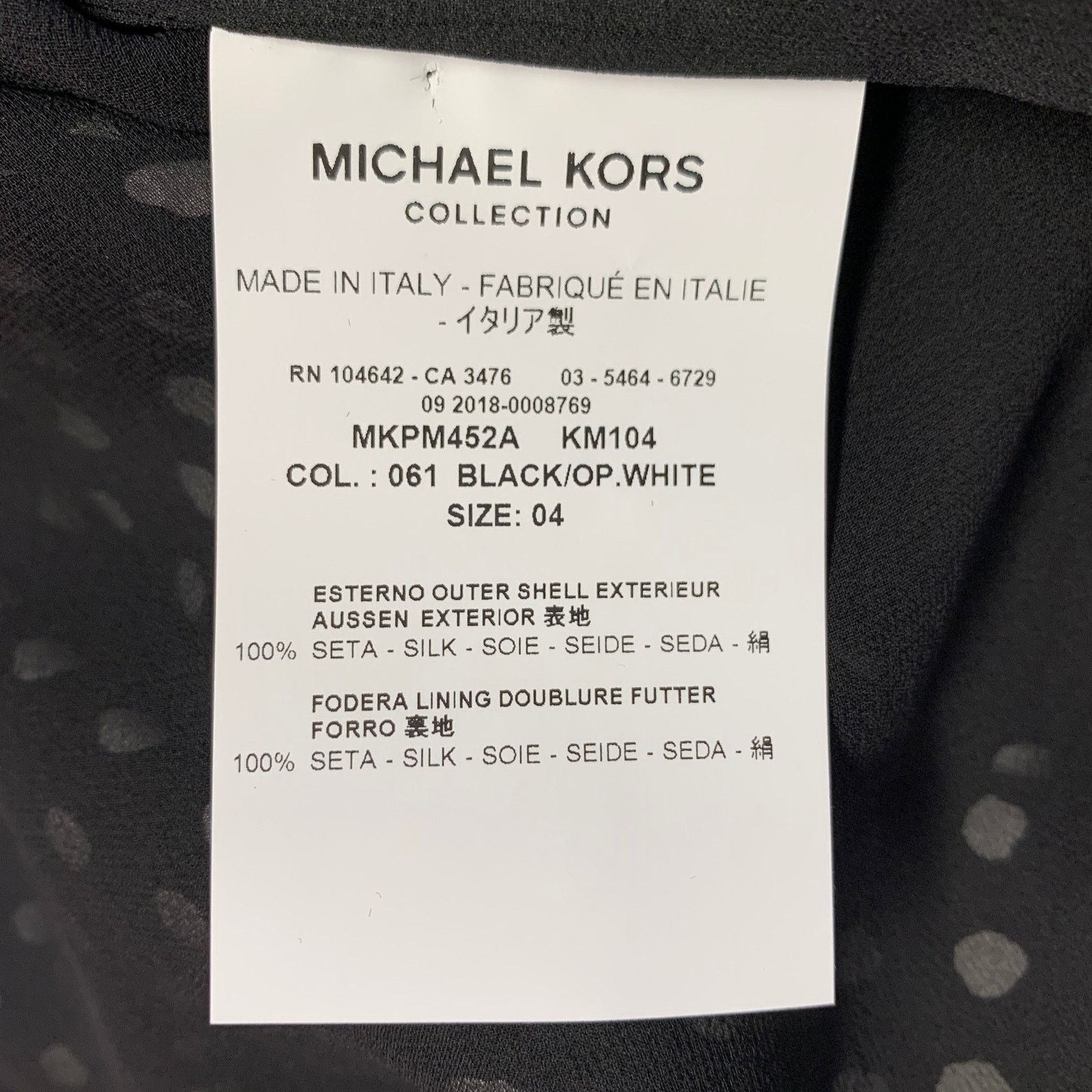Michael Kors MICHAEL KORS Black White Silk Polka Dot Bell Sleeves Dress Size S / US 4 / IT 40 - 6 Thumbnail