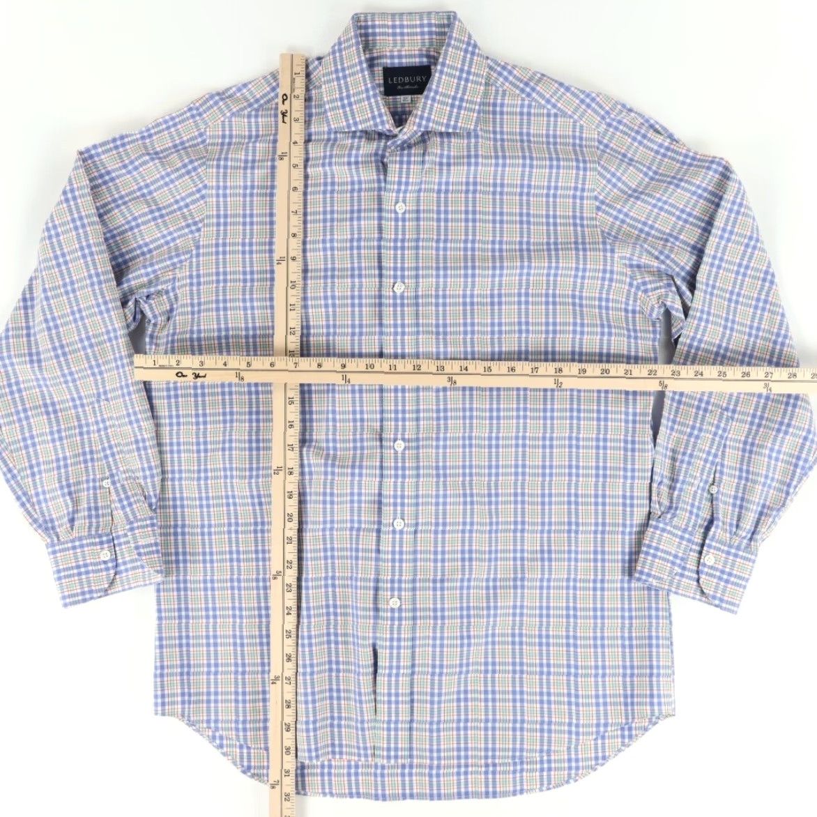 Vintage Ledbury Shirt Gray Men L Long Sleeve Button Down 16.5 Cotton Gingham Size US L / EU 52-54 / 3 - 3 Thumbnail