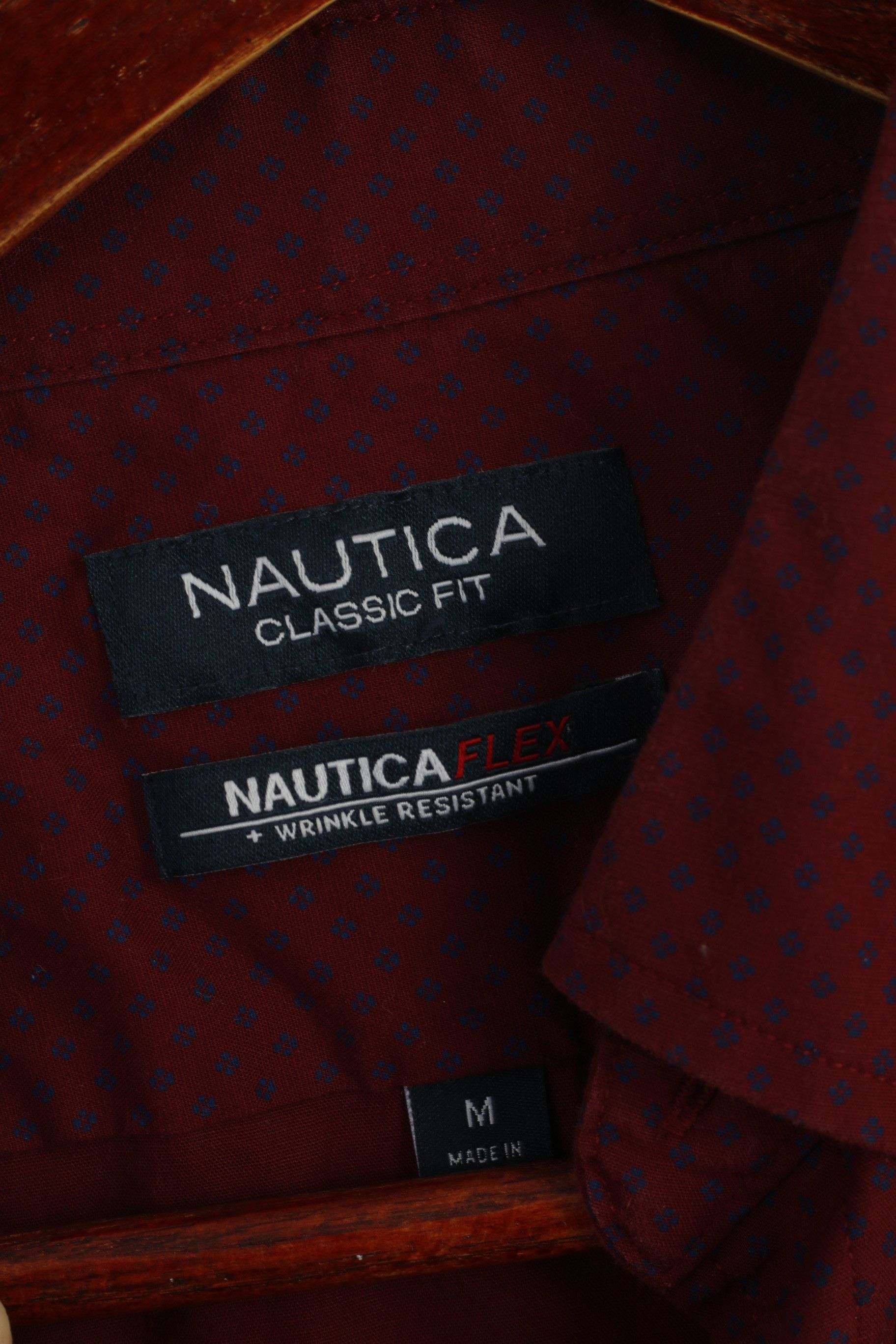 Nautica Nautica Men M Casual Shirt Maroon Cotton 9649 Size US M / EU 48-50 / 2 - 5 Thumbnail