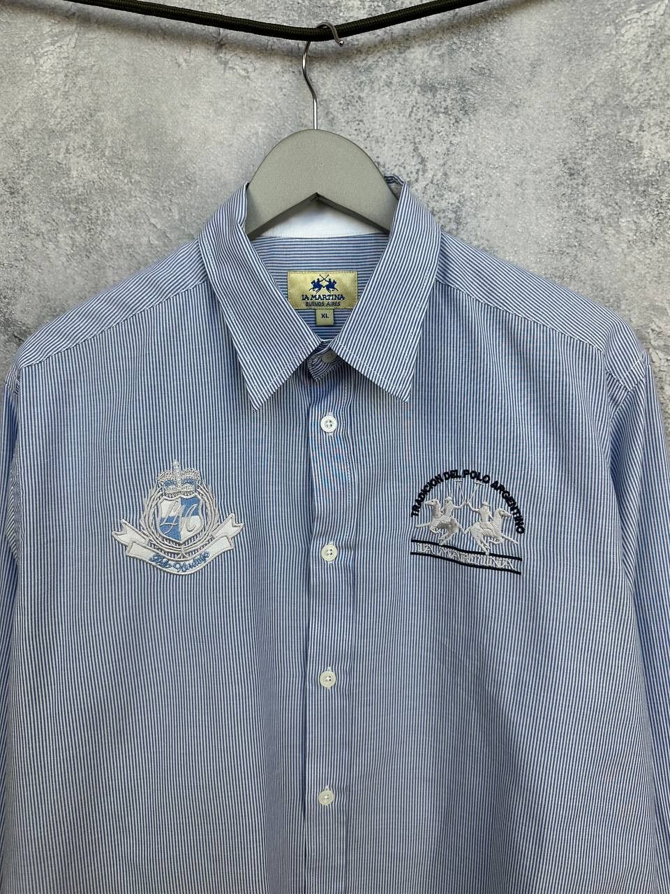 La Martina La Martina Argentina Striped Button Up Shirt LS Cotton Size US XL / EU 56 / 4 - 4 Thumbnail
