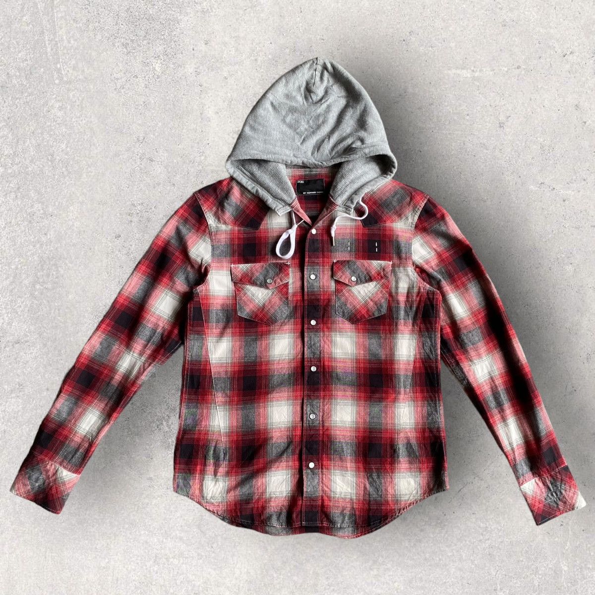 Number (N)ine Hybrid Hoodie Shirt Size US M / EU 48-50 / 2 - 1 Thumbnail