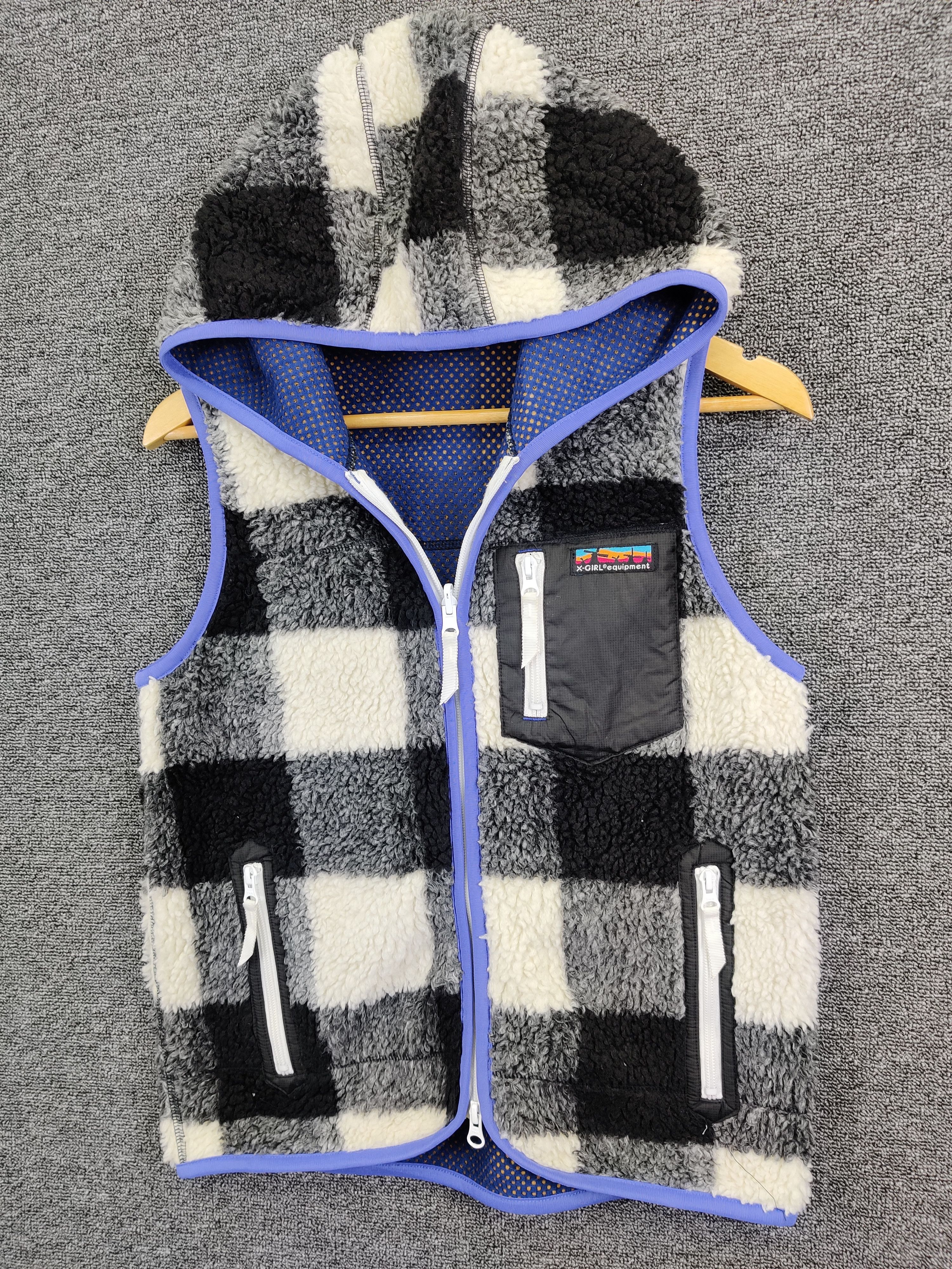 Japanese Brand X-Girl Fleece Sherpa Deep Pile Hoodie Vest Size US S / EU 44-46 / 1 - 2 Thumbnail