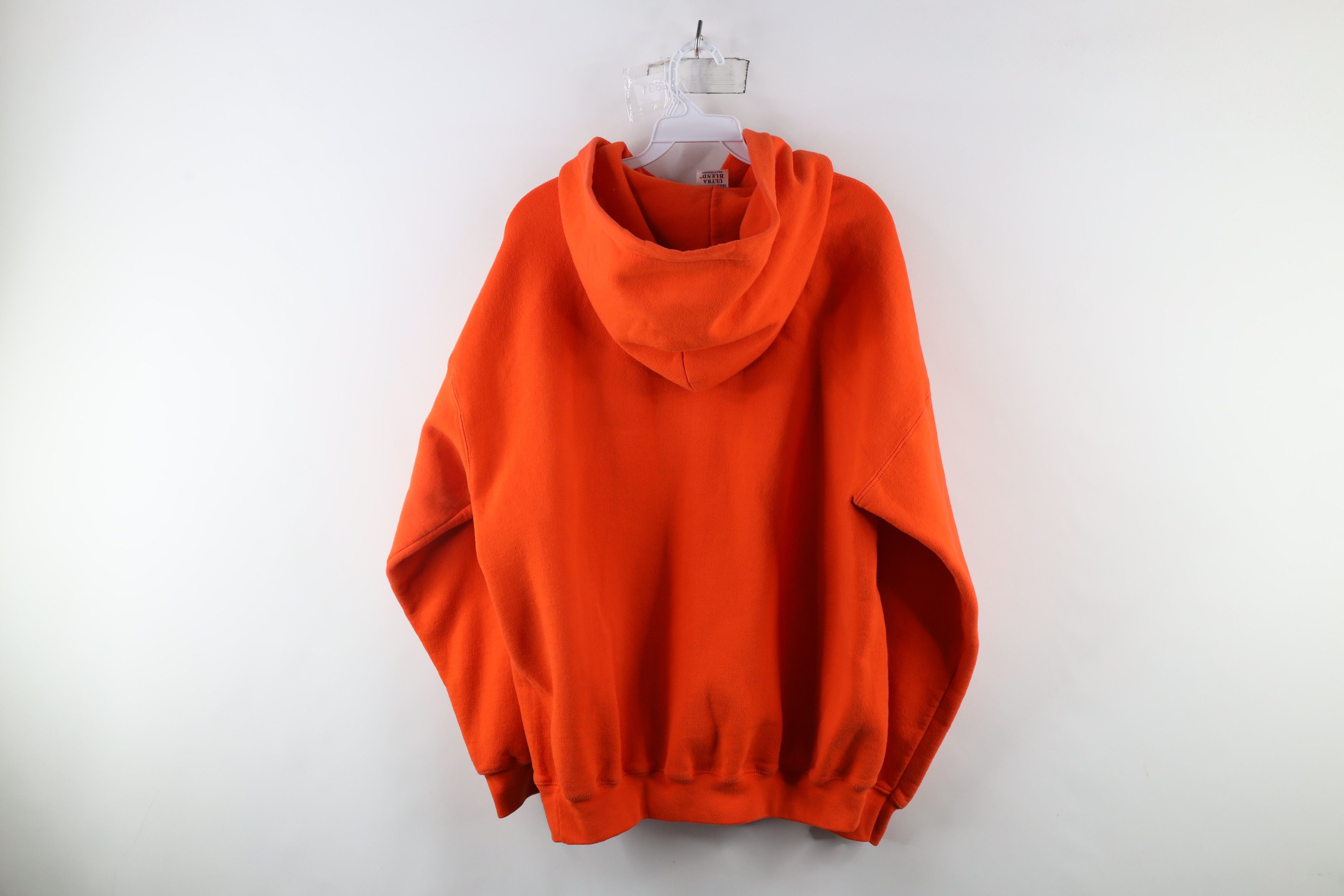 Vintage Vintage 90s Streetwear Blank Heavyweight Hoodie Orange Size US L / EU 52-54 / 3 - 12 Thumbnail
