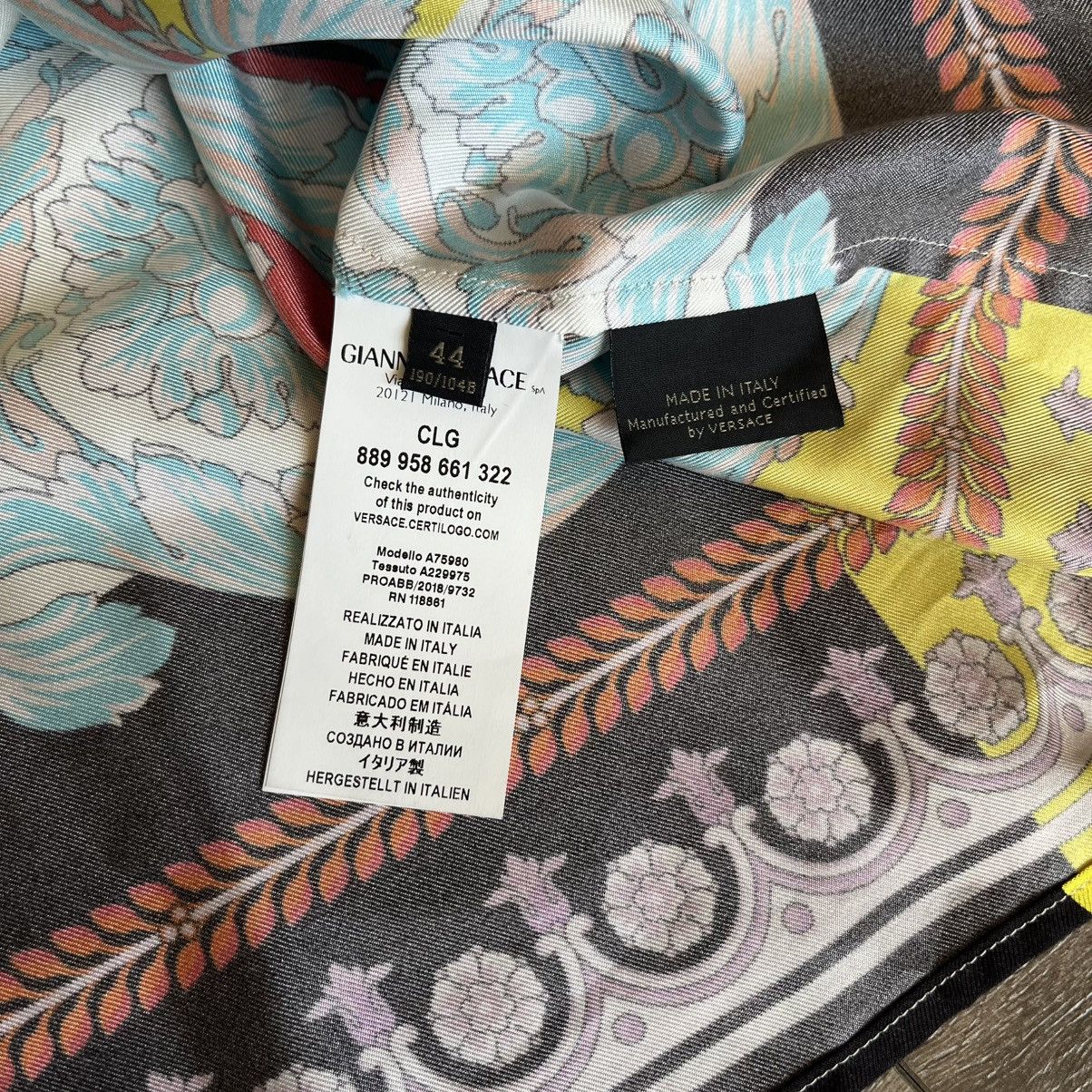 Versace Versace SS19 Techni Baroque Floral Print Silk Buttoned Shirt Size US XL / EU 56 / 4 - 7 Thumbnail