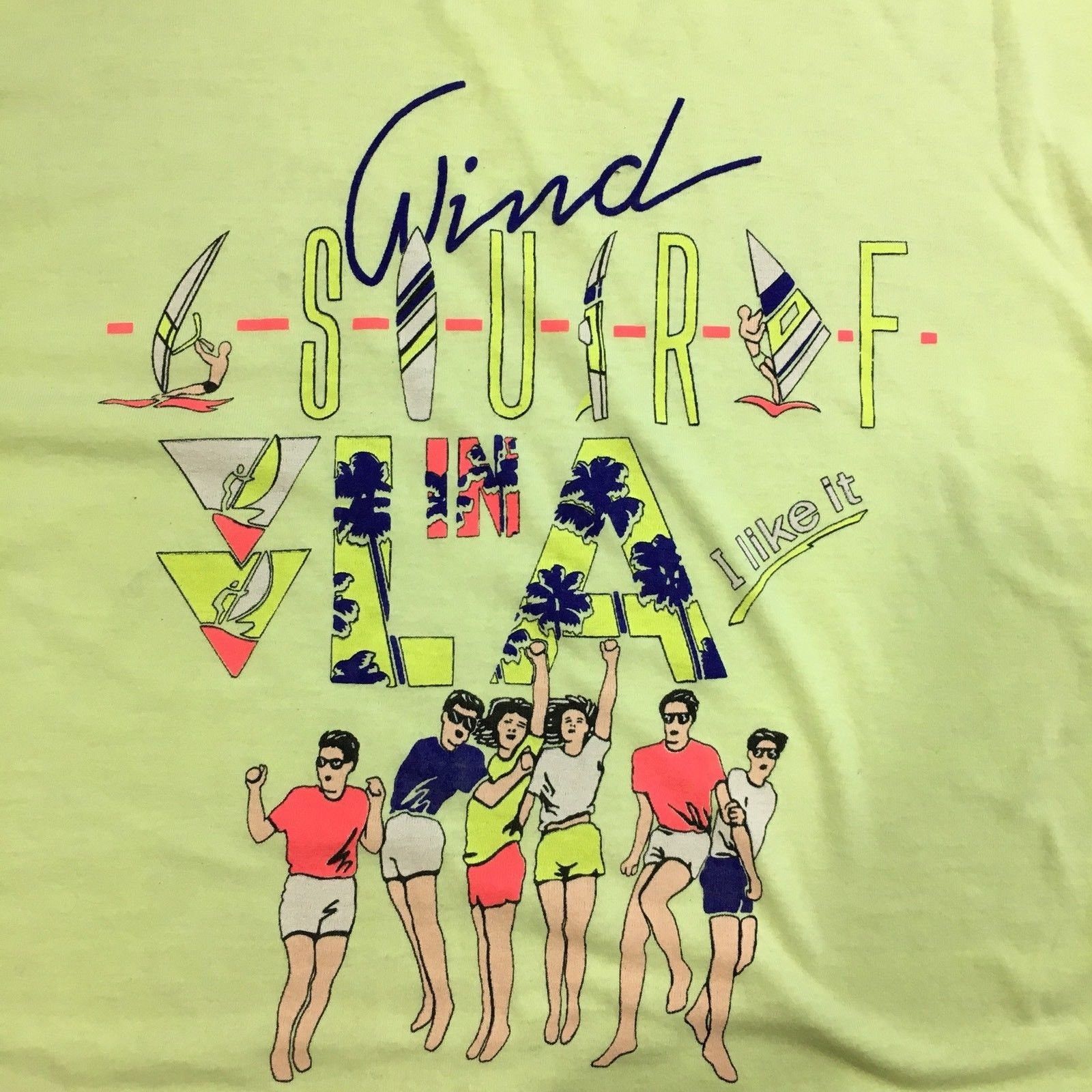 Other 80's Wind Surf n LA Surfer Beach NEON 50/50 CROPPED T Shirt Size US M / EU 48-50 / 2 - 1 Thumbnail