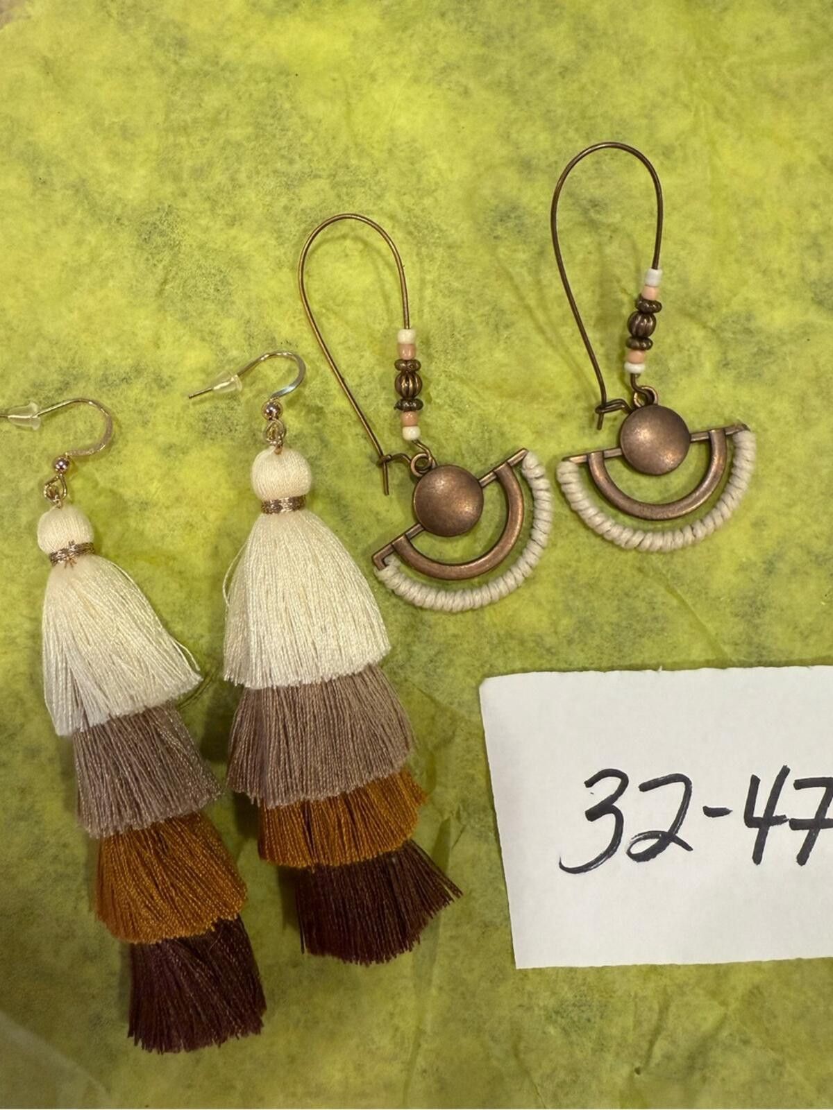 Other Neutral boho chic earring beaded and tasseled set of two Size ONE SIZE - 7 Thumbnail