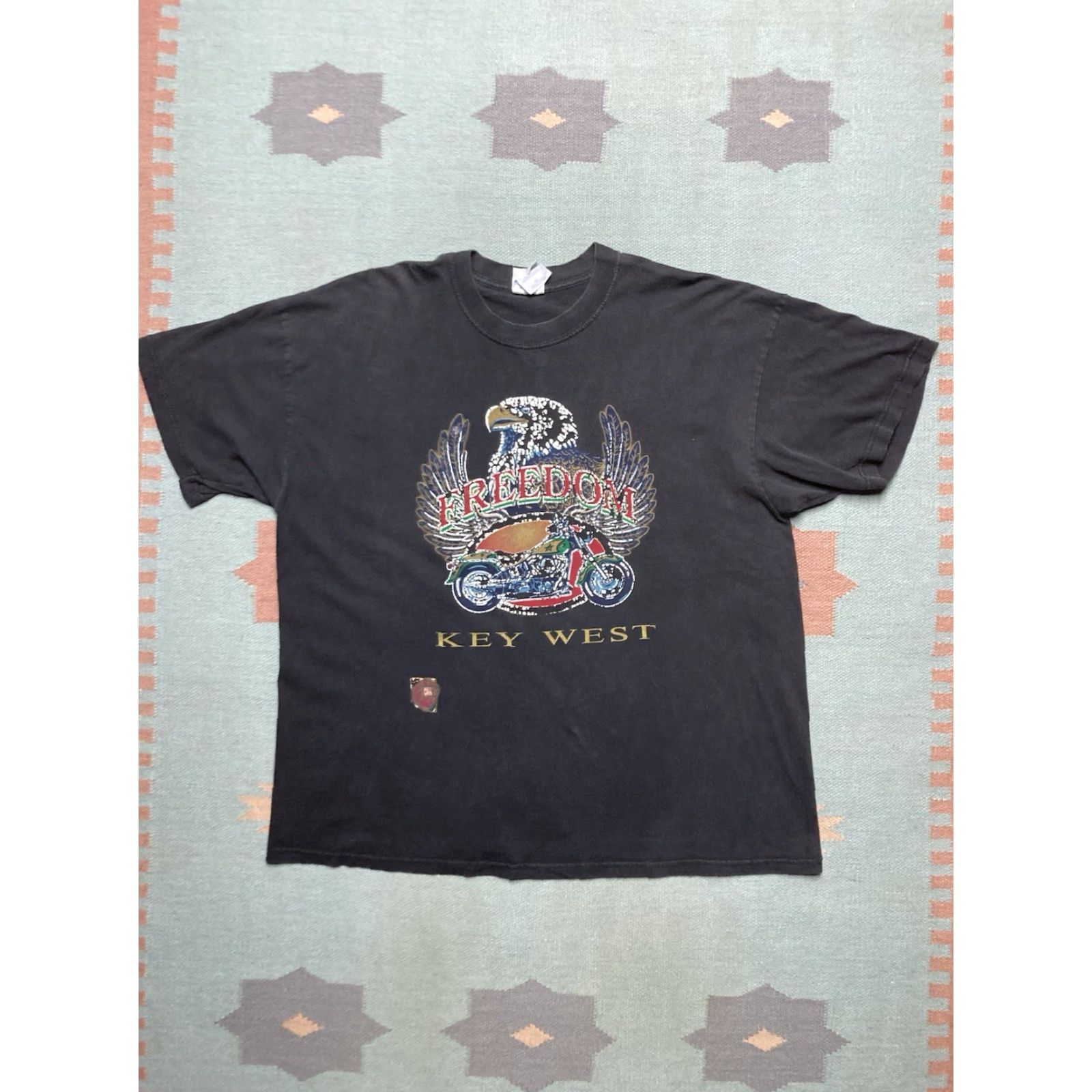 Harley Davidson VINTAGE Harley-Davidson T-Shirt Key West Florida Eagle Motorcycle faded Black 2XL Mens Size US XXL / EU 58 / 5 - 2 Thumbnail