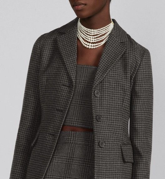 Dior o1w1db10824 Houndstooth Mohair & Wool Jacket in Gray Size M / US 6-8 / IT 42-44 - 7 Thumbnail