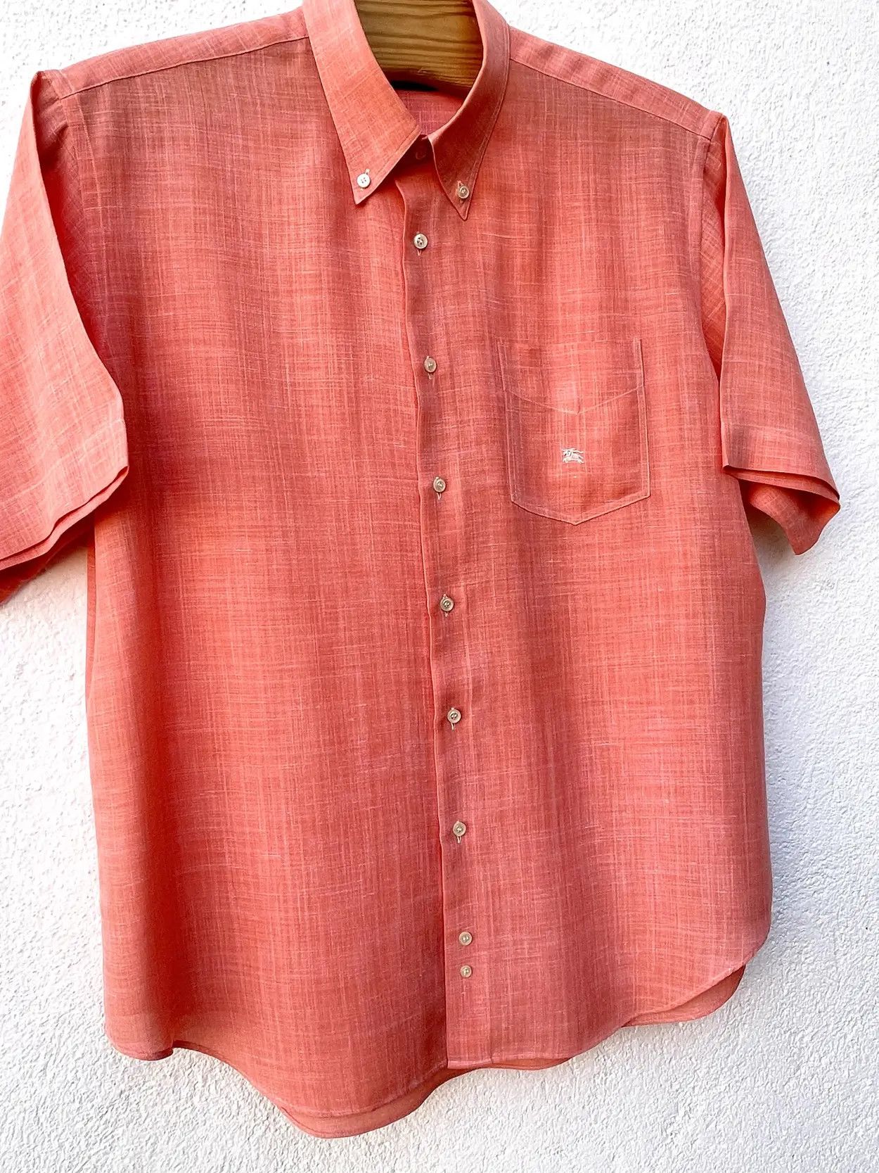 Burberry 🔥linen pink salmon Burberry tshirt shirt Size xl Size US XL / EU 56 / 4 - 6 Thumbnail