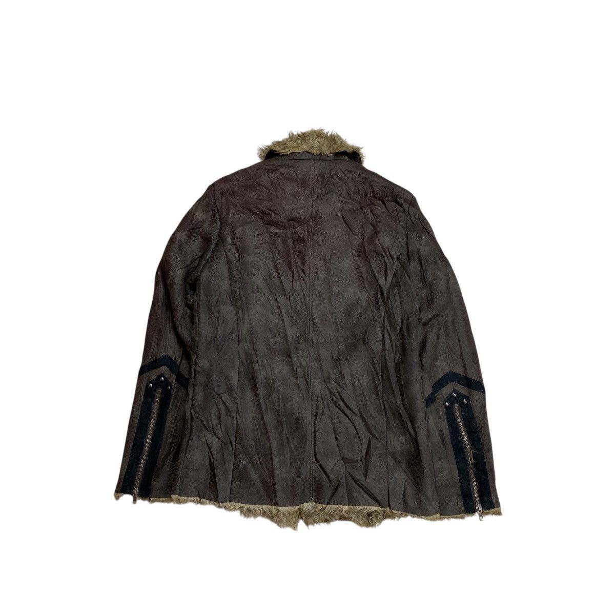 Schlussel Schlussel Asymmetric Button Fur Leather Jacket Size US M / EU 48-50 / 2 - 7 Thumbnail