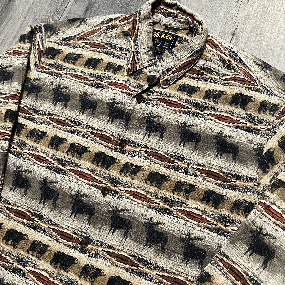 Woolrich Woolen Mills John Woolrich And Bros Aztec Bear & Moose Long Sleeve Shirt Size US L / EU 52-54 / 3 - 3 Thumbnail