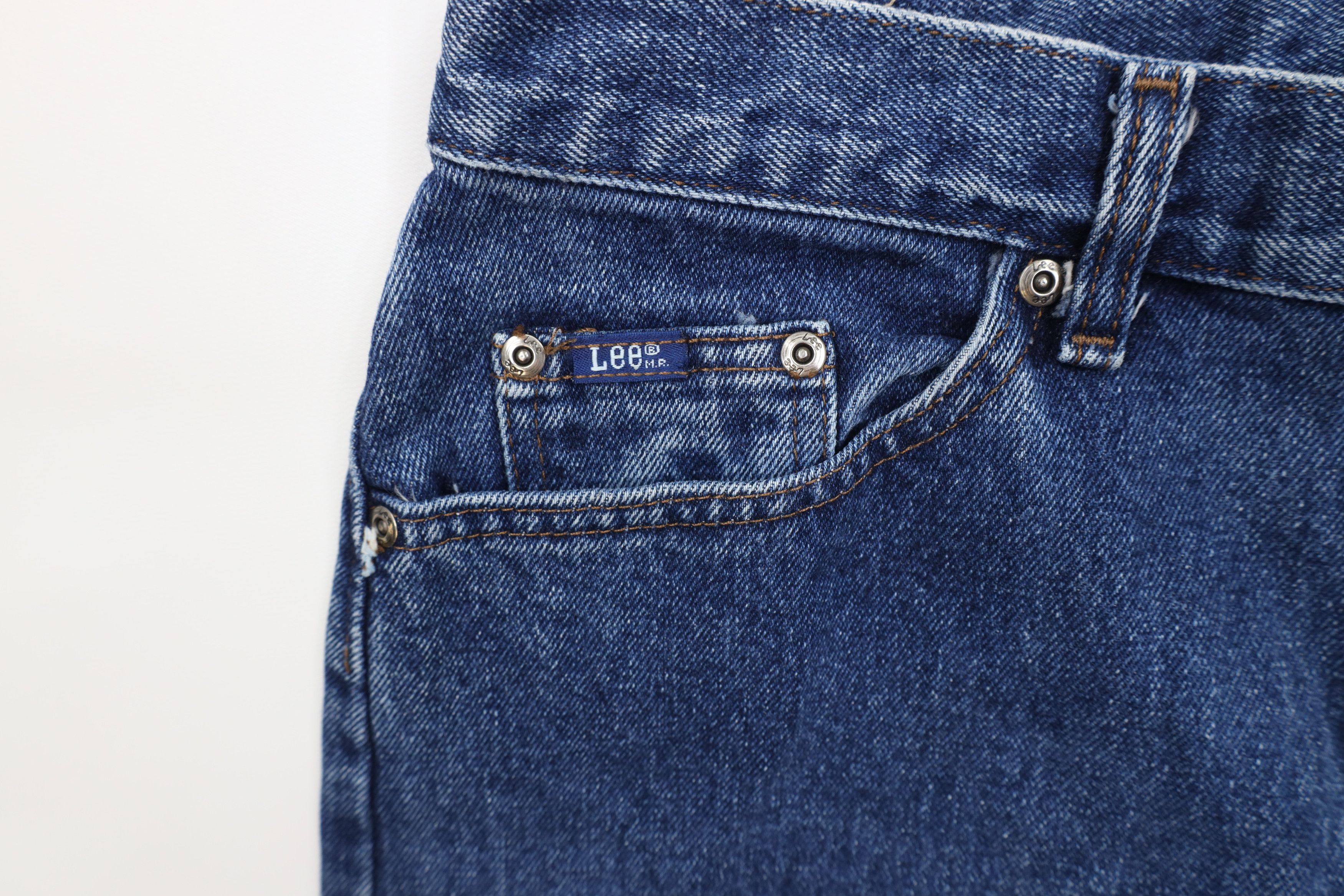 Lee Vintage 90s Lee Off Denim Jean Shorts Jorts Blue Cotton USA Size 34" / US 12 / IT 48 - 4 Thumbnail