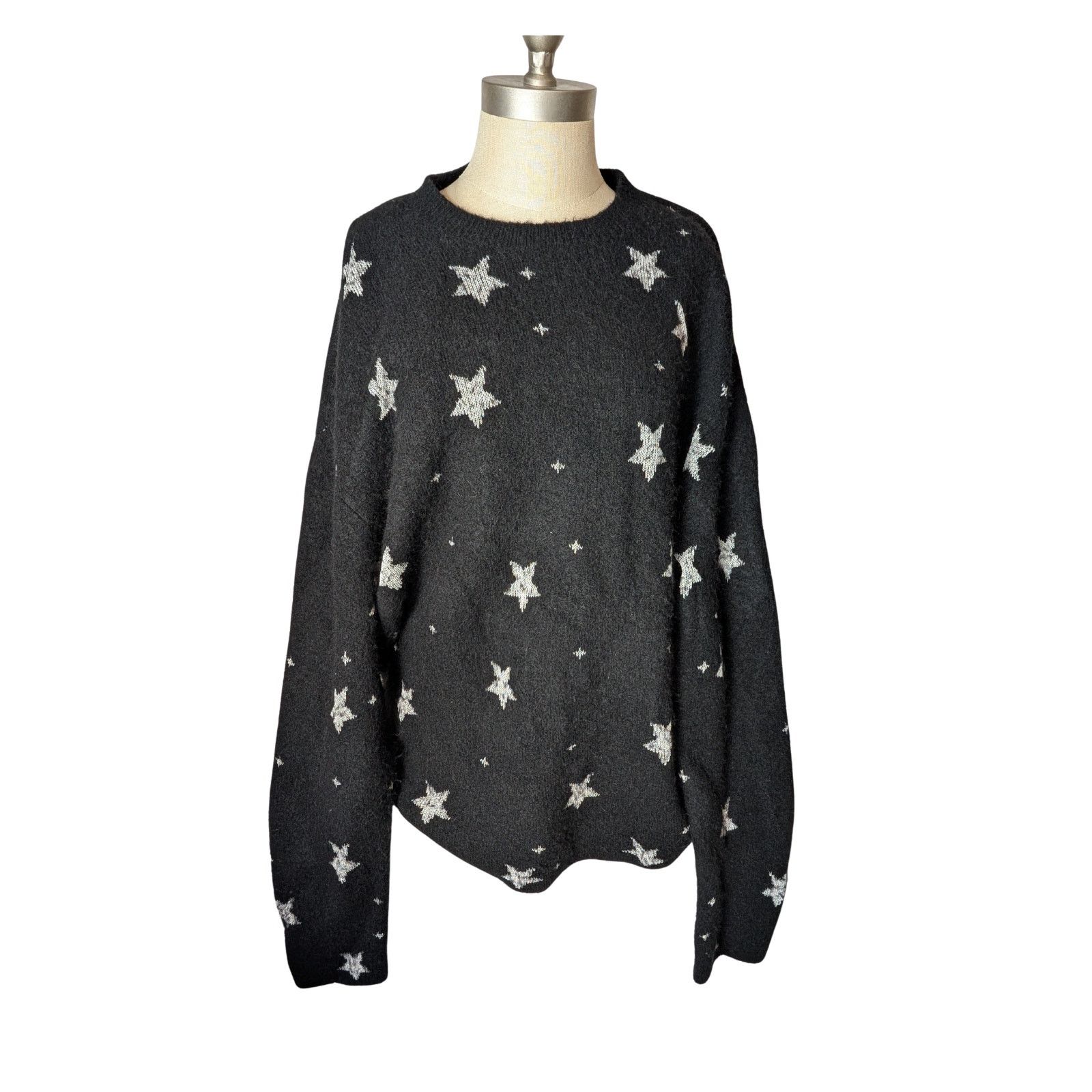 Allsaints AllSaints Stars Crew Ngeck Knitted Long-sleeve Black Sweater Size US XXL / EU 58 / 5 - 1 Thumbnail