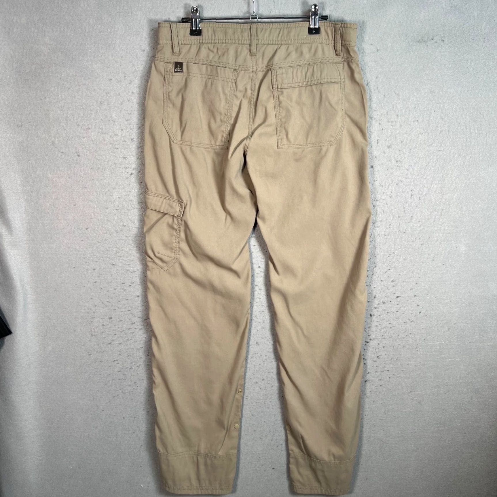 Prana prAna Mens 30 x 32 Beige Nylon Stretch Cargo Pants Lightweight Comfortable Size US 30 / EU 46 - 2 Thumbnail