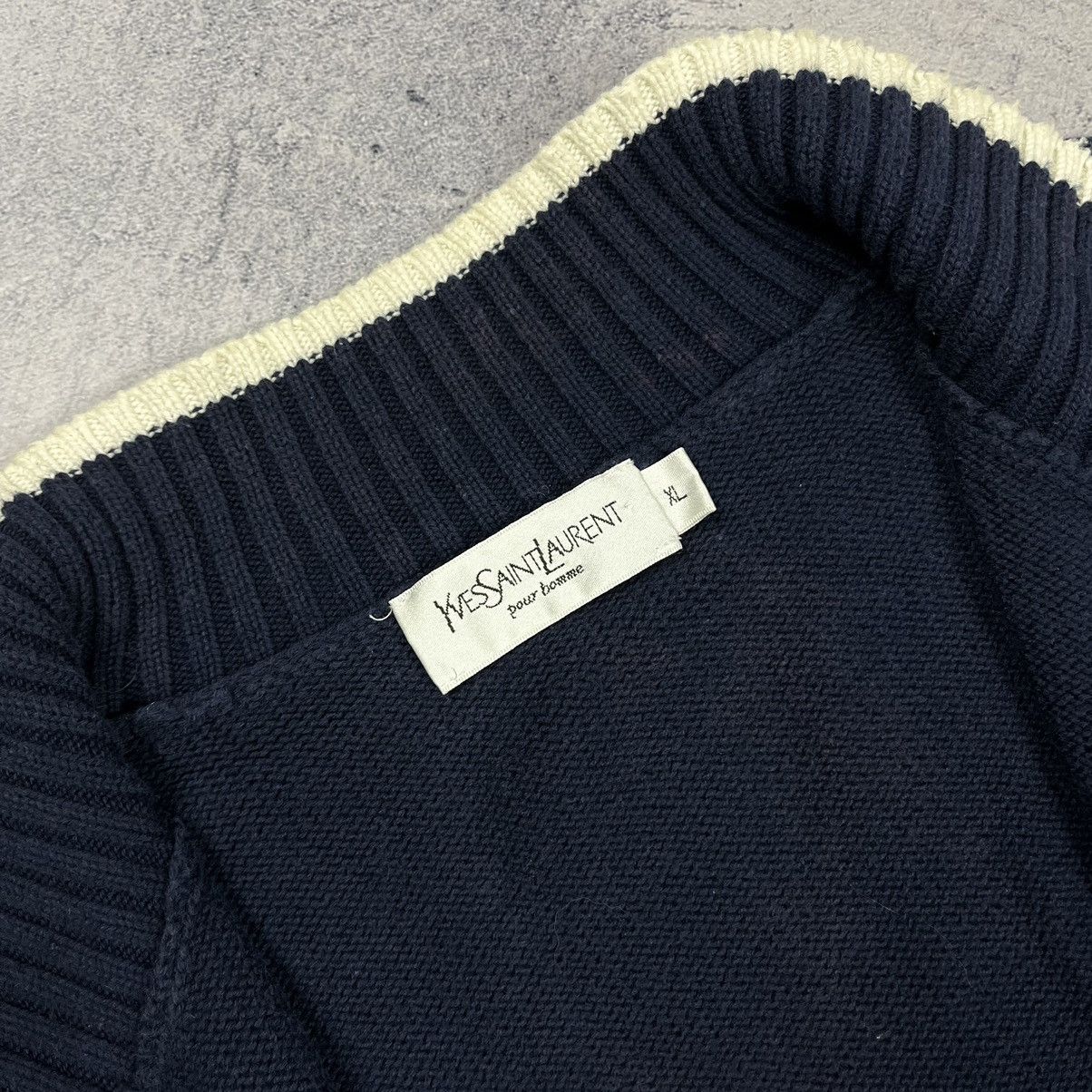 Vintage Vintage Yves Saint Laurent YSL Full Zip Knitted Sweater 90’s Size US XL / EU 56 / 4 - 5 Thumbnail