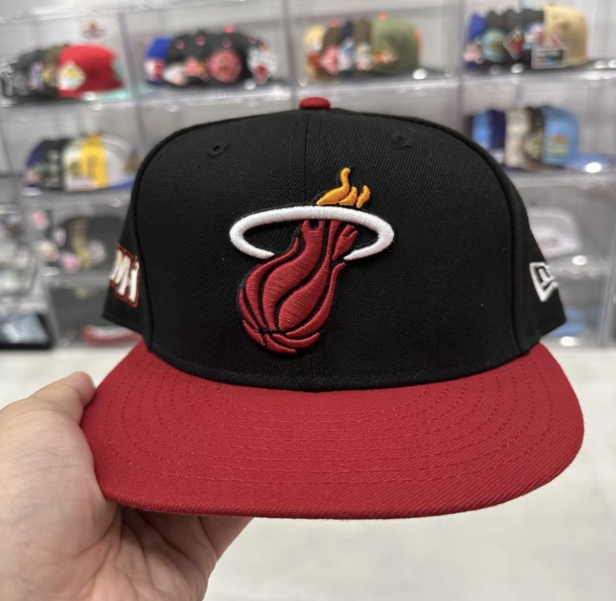 New Era New Era NBA Miami Heat Flat Brim Baseball Cap J32 Size ONE SIZE - 2 Thumbnail
