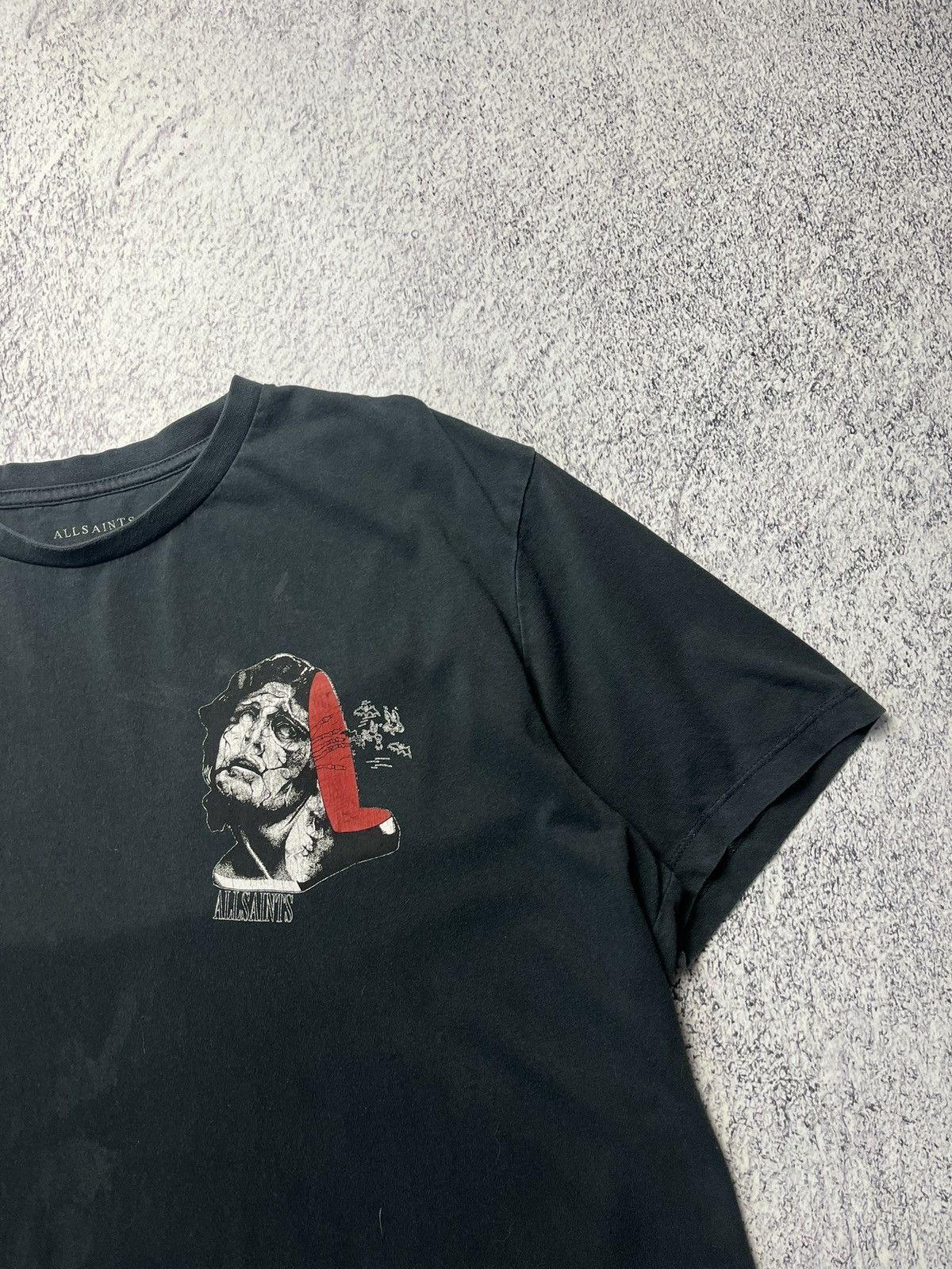 Allsaints Mens Vintage AllSaints T-shirt Logo Basic Tee Art Streetwear Size US XS / EU 42 / 0 - 23 Thumbnail