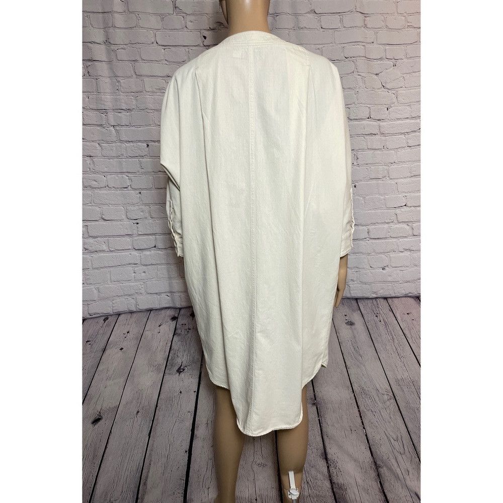 Bdg BDG Everly Dolman 3/4 Sleeve Cotton Denim White Mini Dress Size L / US 10 / IT 46 - 5 Thumbnail