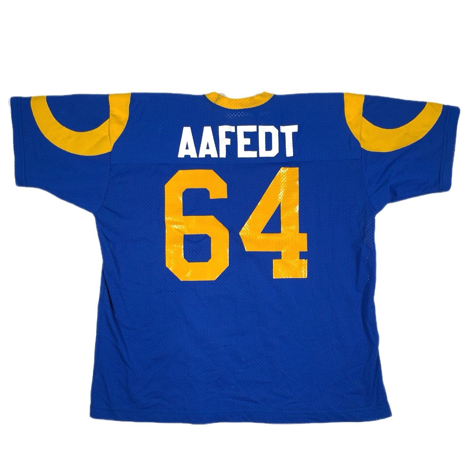 NFL × Vintage VINTAGE 90s Sand Knit NFL St Louis Rams 64 Blue Jersey Size US XXL / EU 58 / 5 - 7 Thumbnail