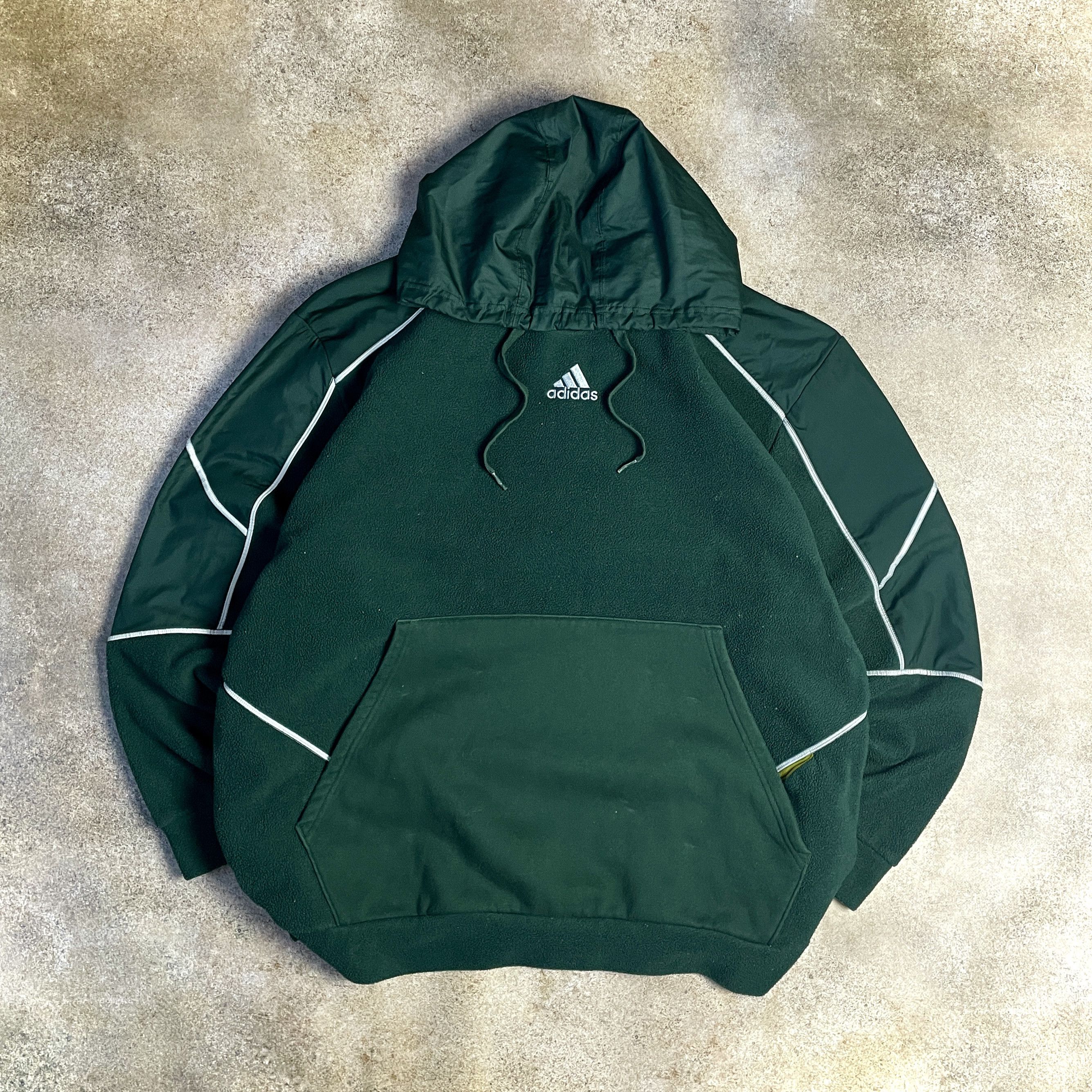 Adidas ⭐ ADIDAS Fleece-Nylon Oversized Hoodie 2xl XXL Mens Size US XXL / EU 58 / 5 - 1 Thumbnail