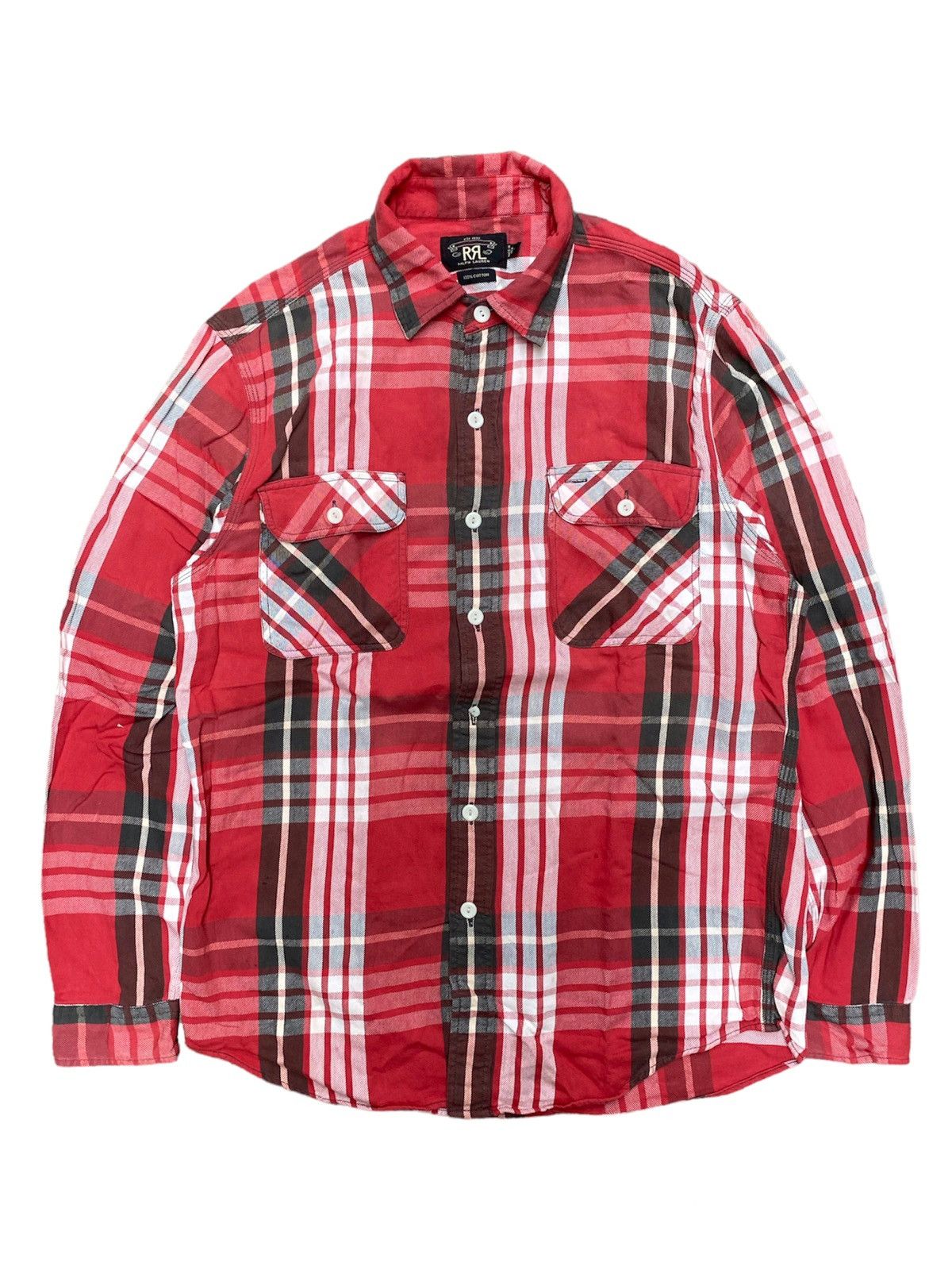RRL Ralph Laurent Double Pocket Plaid Flannel Shirt